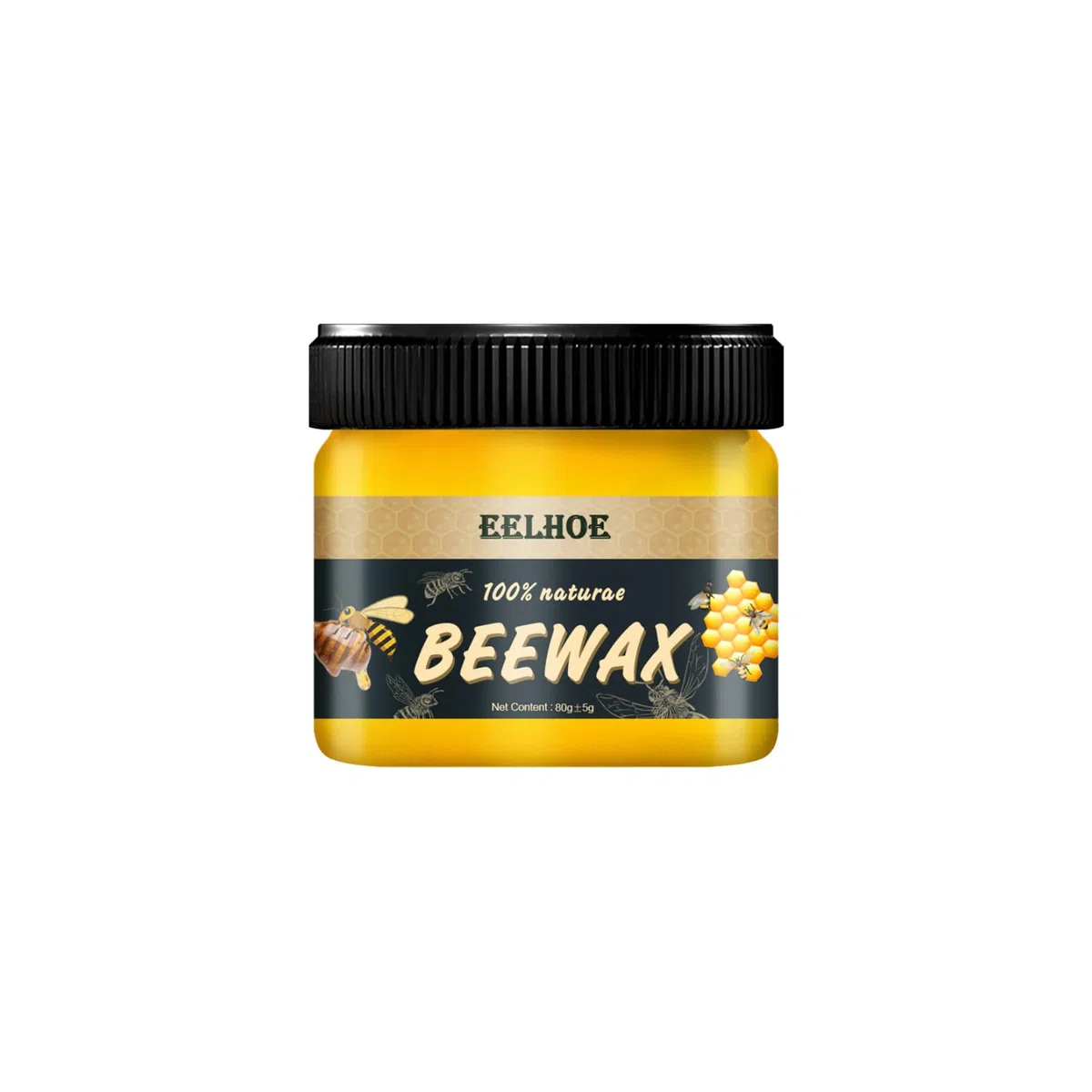 Cera de abeja totalmente natural para el cuidado y pulido de muebles para impermeabilizar, mejorar y proteger suelos de madera dura, 80 g de cera de abeja