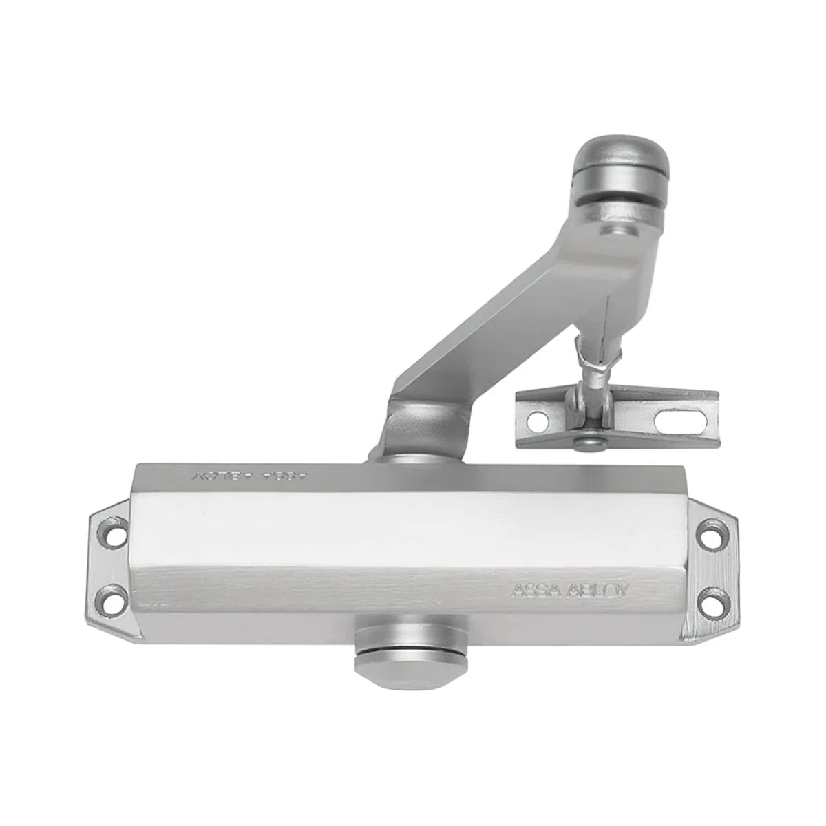 TESA DC110 DC110-EV1- cierrapuertas, EN 3, brazo articulado, apto para puertas cortafuegos, acabado Plata EV1, instalación en superficie, control regulable, protege la puerta, uso interior