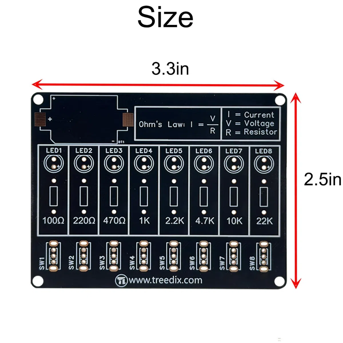 Treedix Kit de práctica de soldadura, tablero de soldadura de circuito de aprendizaje de proyectos electrónicos de bricolaje, tablero de aprendizaje de resistencias, kit de soldadura para aprender