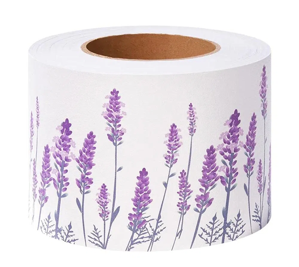 Friso Para Pared Cenefas Adhesivas BañO Cocina de Papel Para Paredes 3d Infantiles Decorativas Pintado Cocina Vinilo Autoadhesivo Impermeable Lavanda morada 10 X 1000cm