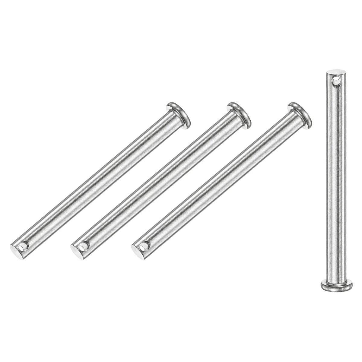 M METERXITY 4-Pack de Pasadores de Horquilla de Orificio Único, M8 x 100mm Pasadores de Horquilla de Cabeza Plana de Acero Inoxidable 304/Camiones/Cortacésped, Pasador de Bisagra de Enlace