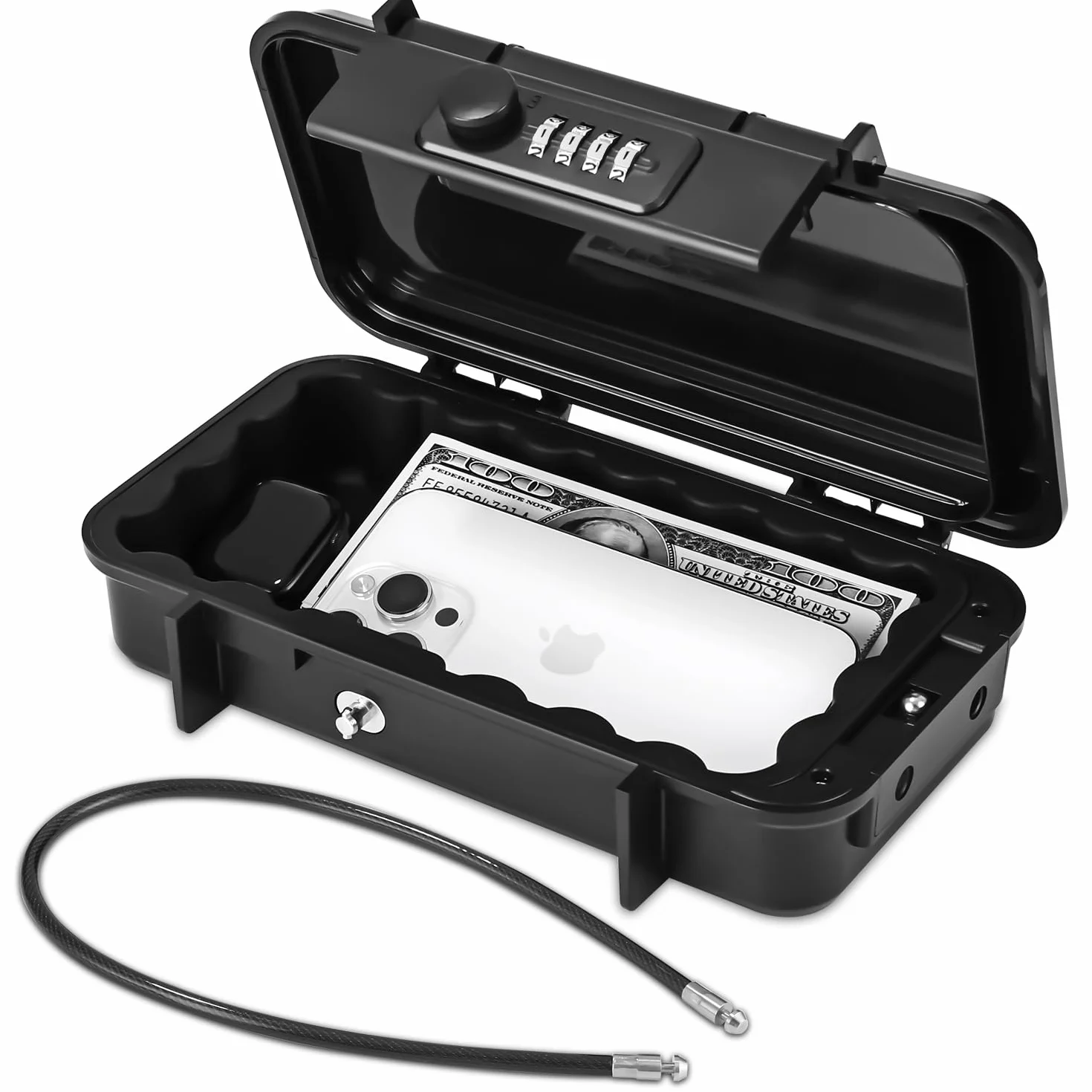 Caja Fuerte Portátil ABS Antigolpes sin Llave Gran Capacidad para Seguridad y Almacenamiento