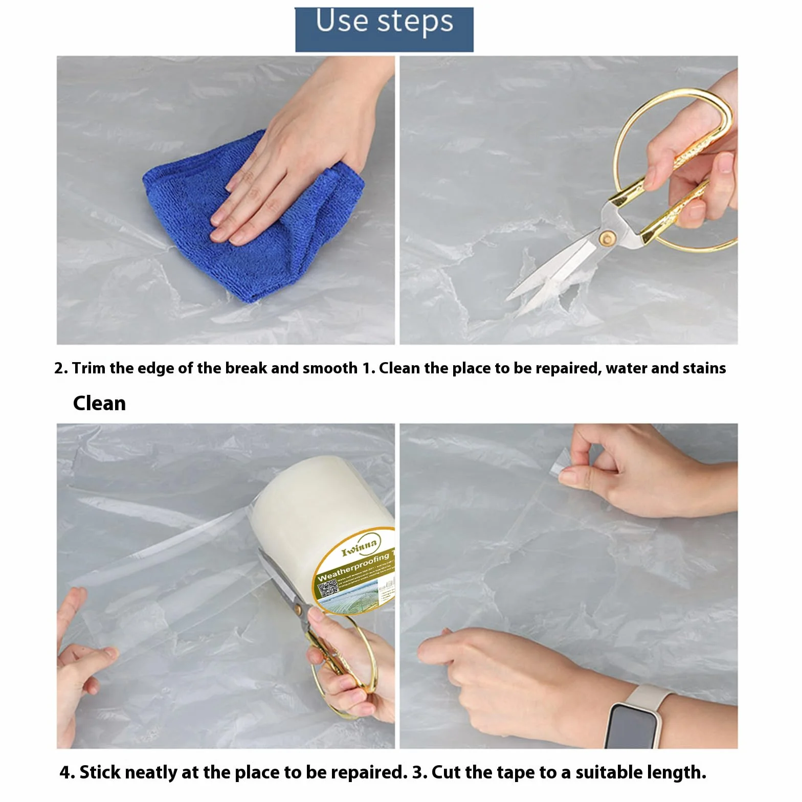 Cinta de Reparación para Invernadero, de Alta Resistencia, Duradera, Resistente al Agua, Antienvejecimiento, Transparente, se Utiliza para Reparación de Daños de Invernadero 25m x 150 mm