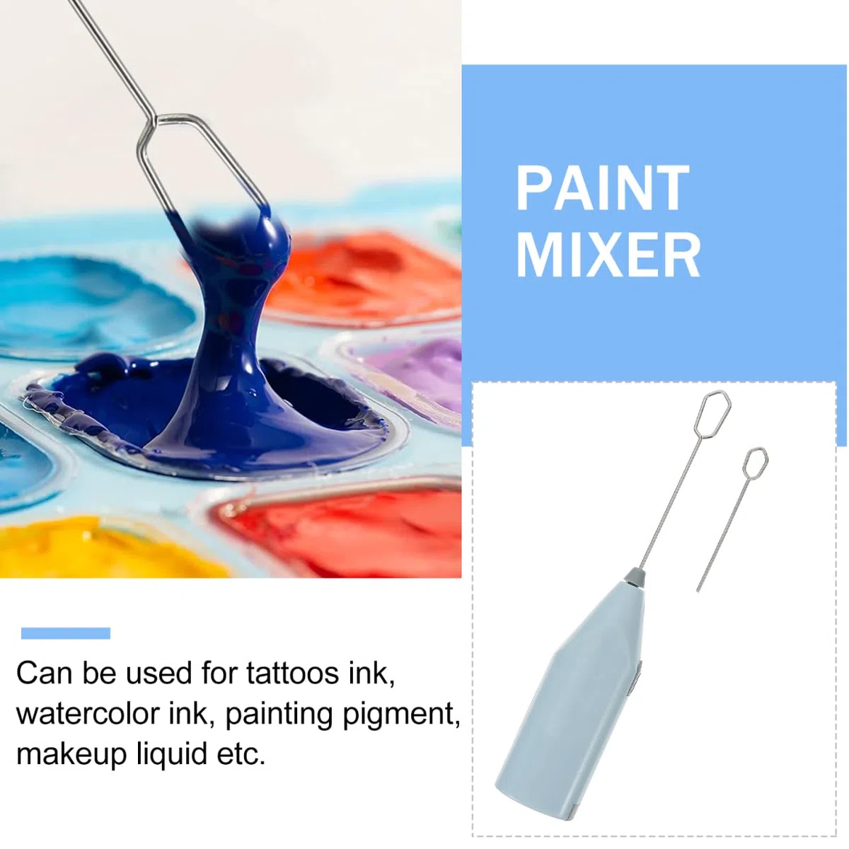 Nuobest - Mezclador de pigmento eléctrico portátil mini agitador pintura gouache rápida fácil de limpiar para ocio creativo y modelismo