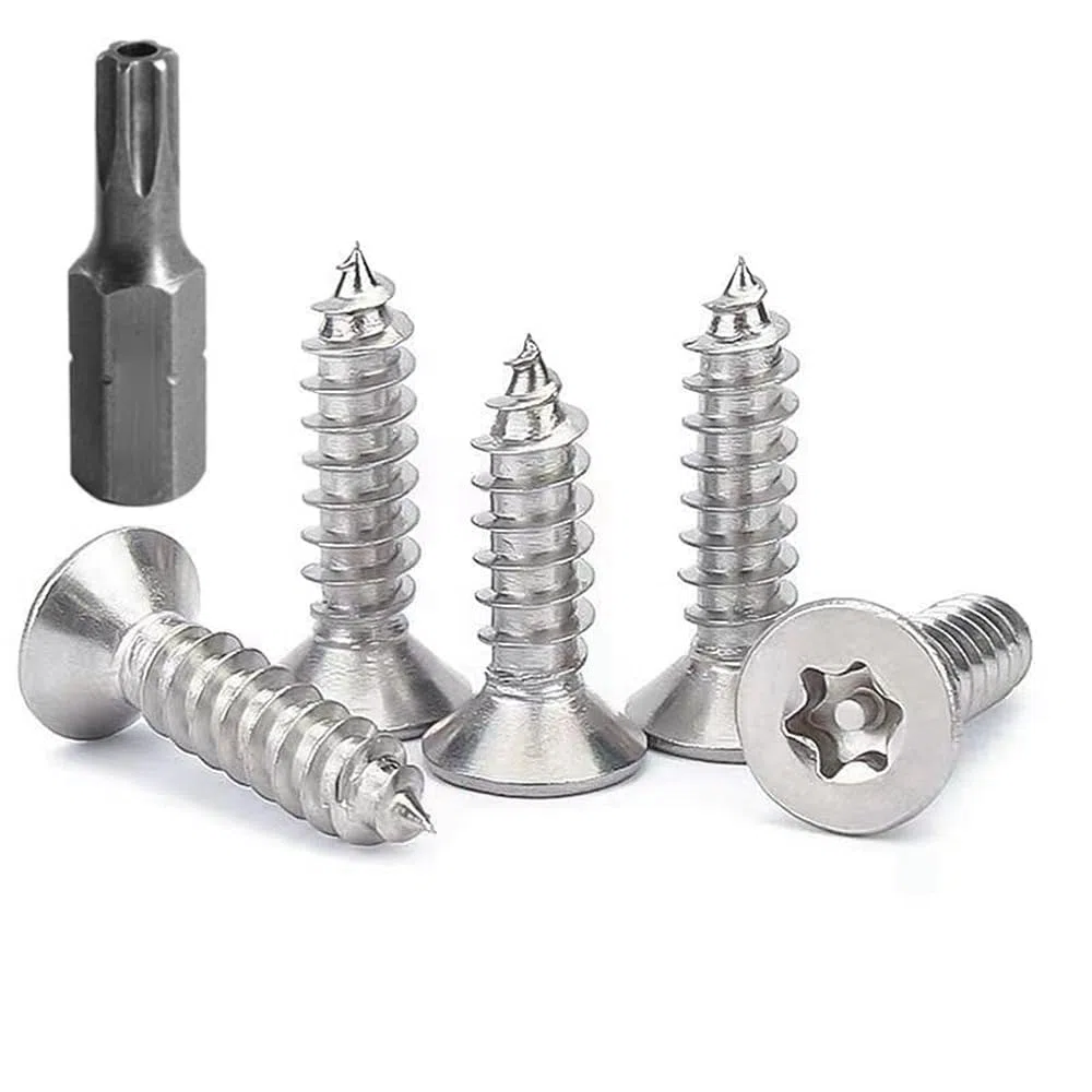 FarDeer Tornillo de fijación de acero inoxidable M4/M5 tornillo de chapa de Seguridad torx tornillo de chapa de Seguridad tornillo de plata antirrobo y a prueba de manipulación. (M5*20mm * 50pcs)