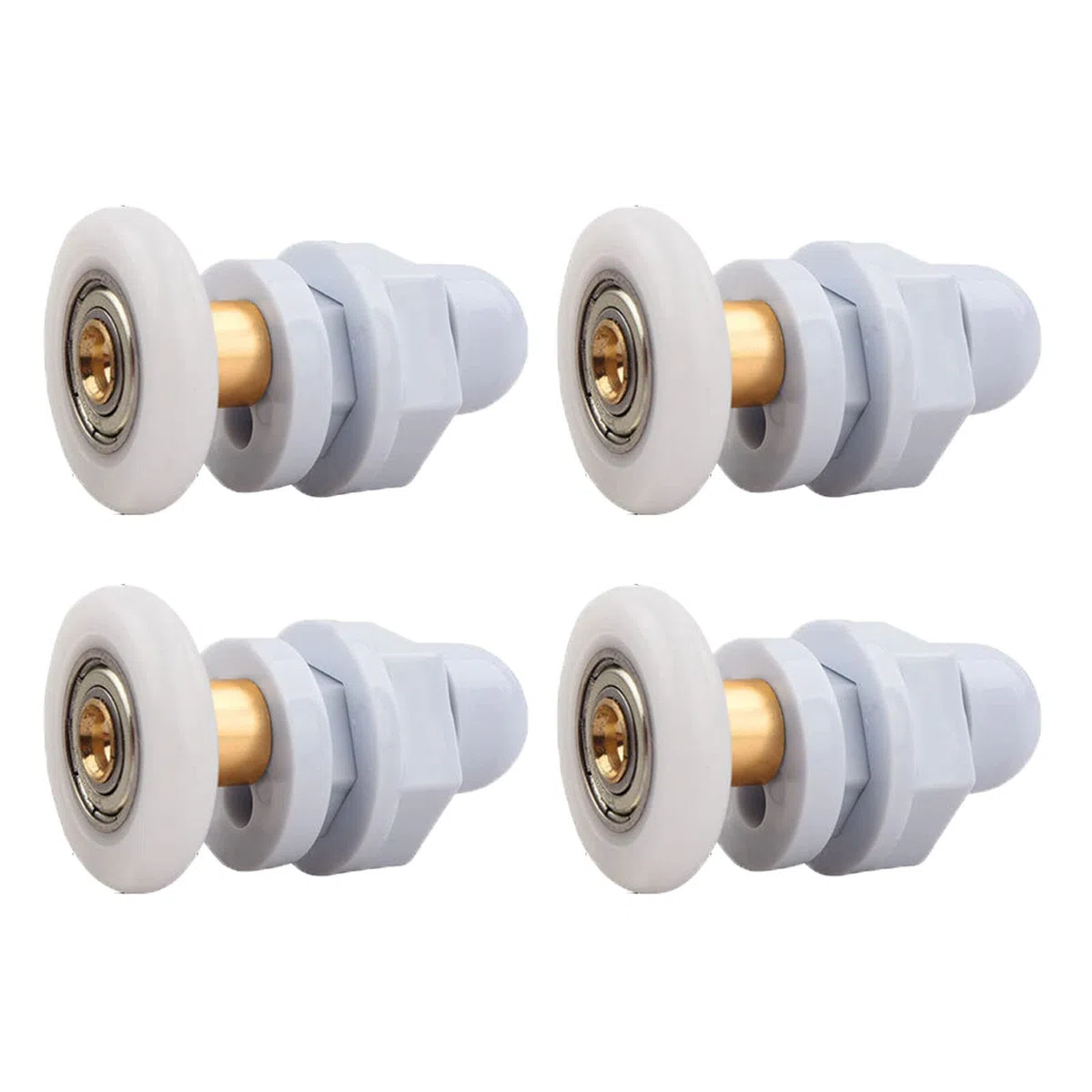 Qikuver Ruedas para Puerta de Ducha, 4 Piezas Rodillo de Repuesto para Puerta de Vidrio para Baño, Barra de Cobre, para Puerta Corredera De Cristal Baño (25MM)