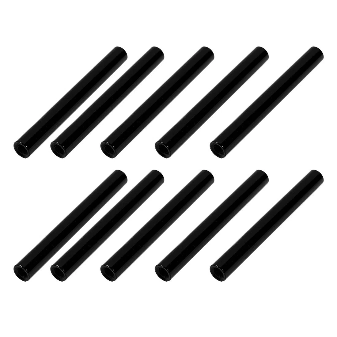 sourcing map 10Uds M3 x 45mm Redondo Aluminio Columna Aleación Separador Espaciador Vástago Sujetador para Cuadricóptero Negro