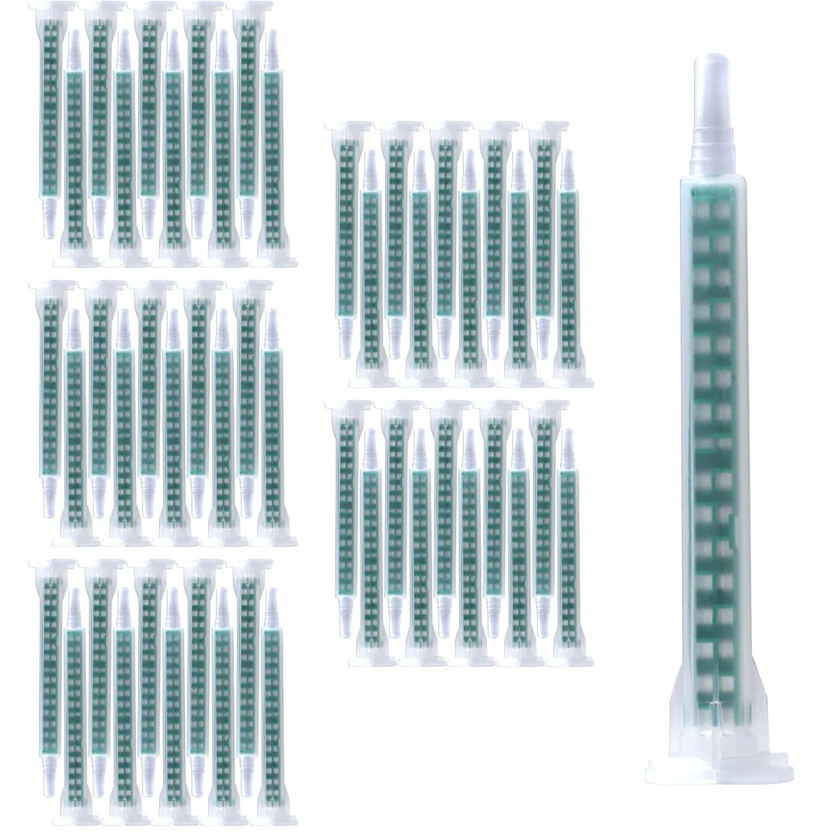 50pcs Verde Ab Pegamento Eesina estático Boca de Mezclar 16 Boquillas Tubo 84 cm Tubo de Mezcla