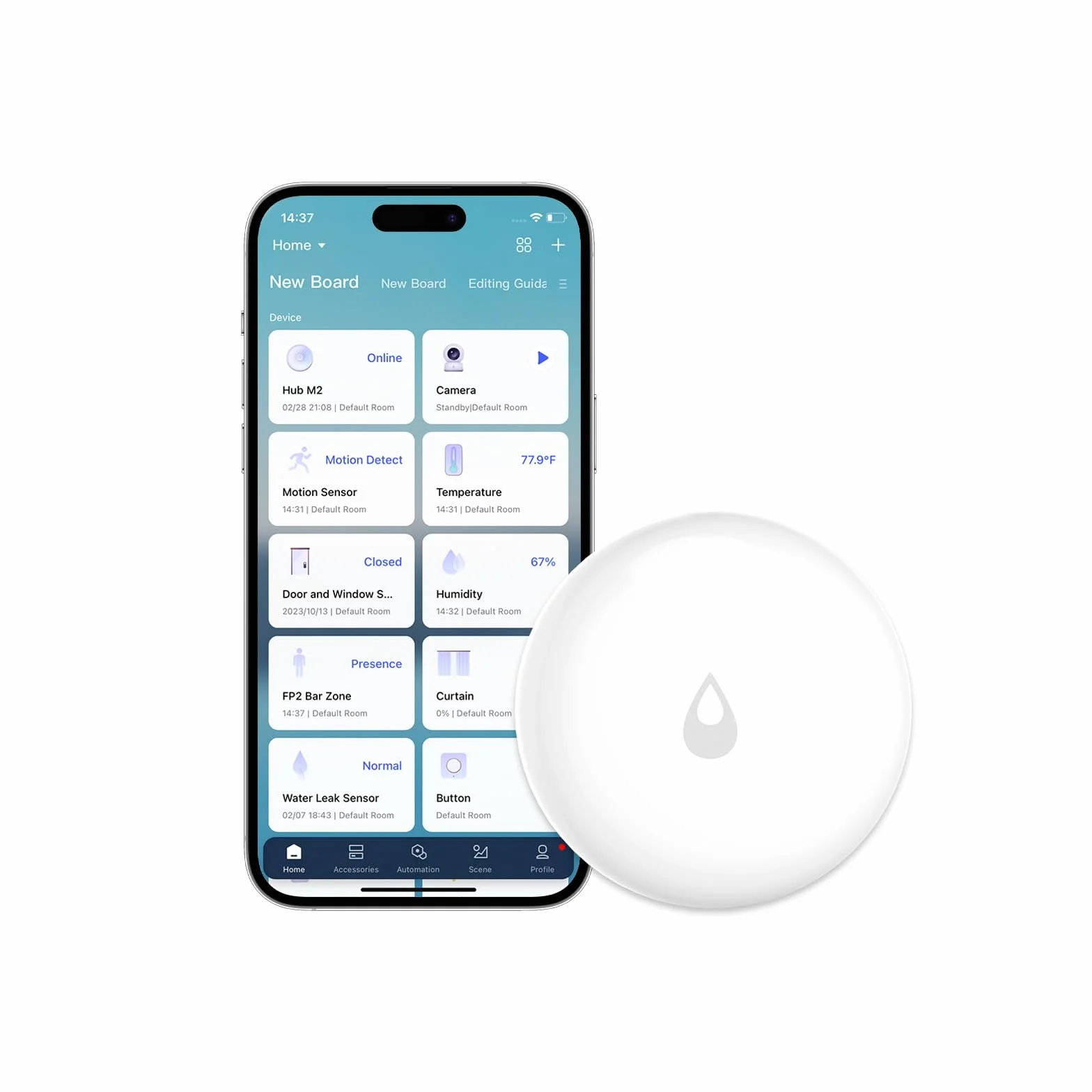Aqara Sensor de Inundación, Requiere AQARA HUB, Mini Detector de Agua Inalámbrico para Sistema de Alarma y Domótica, para Cocina, baño y Sótano