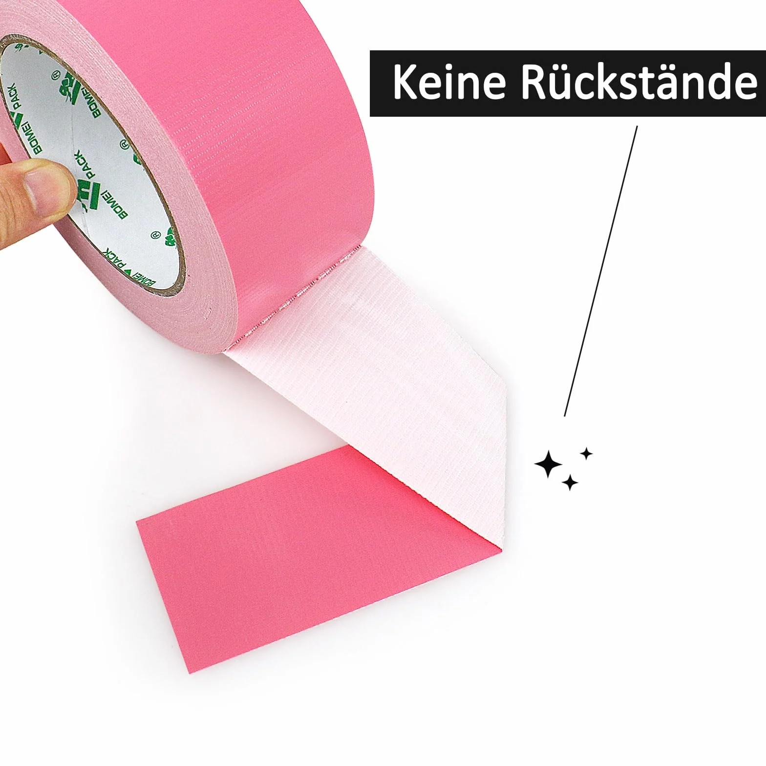 BOMEI PACK 2 Rollos Cinta americana Rosa de 50 mm x 30 m - Cinta de tela resistente adhesiva e impermeable - Para reparar, fijar, reforzar y sellar