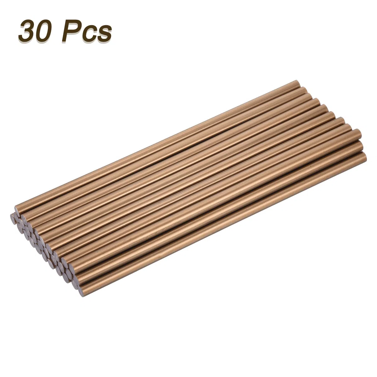 QUARKZMAN Barras de Pegamento Caliente, 7x200mm, 30Pcs Palos de Pegamento Termofusible, Ideal para Bricolaje, Manualidades, Bronce Oro