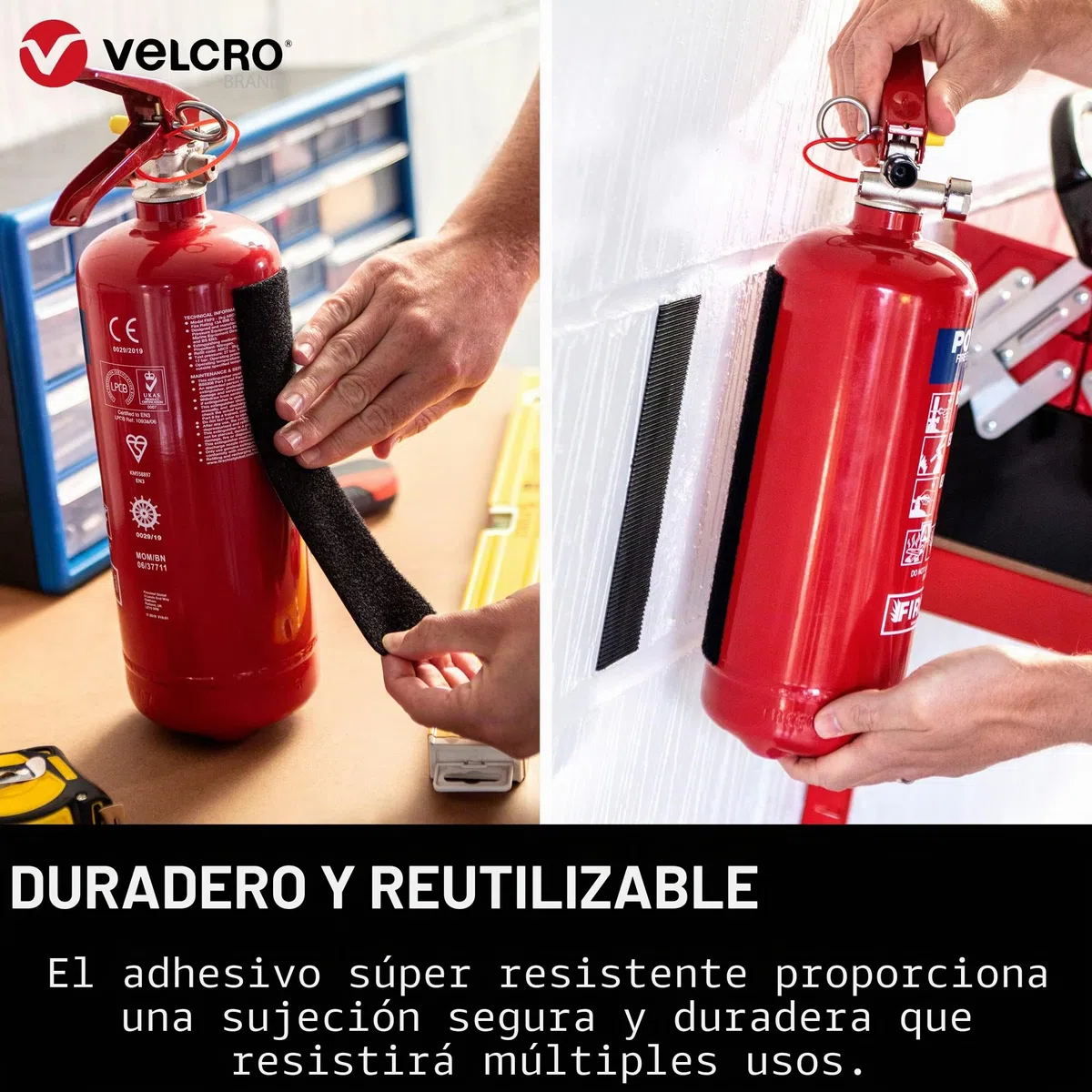 VELCRO Brand Cinta adhesiva extra fuerte 50mm x 1m Blanco
