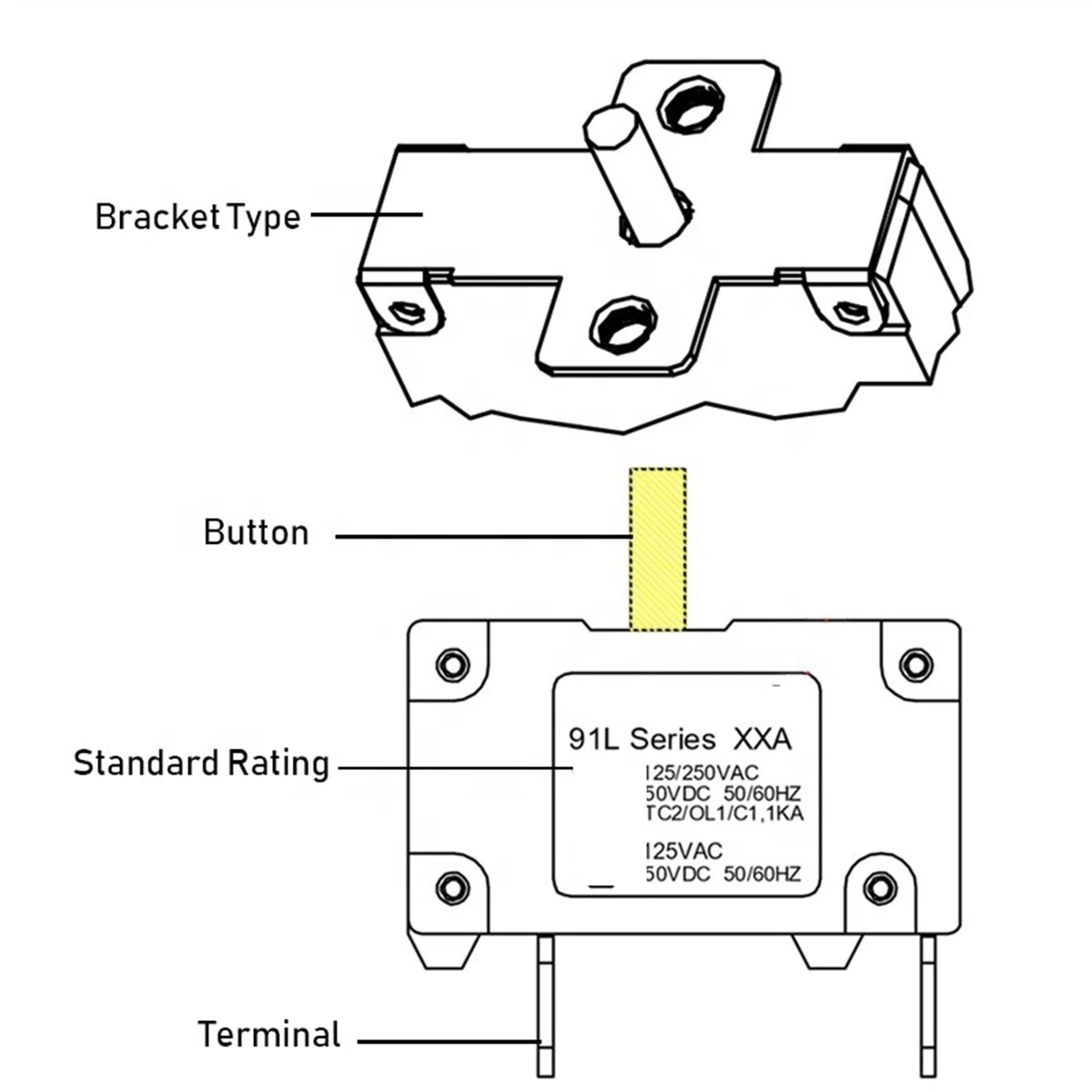 91L serie 2A3A4A5A6A7A8A9A10A12A13A15A16A18A20A disyuntor reinicio automático Protector de sobrecorriente for equipo 1 Uds(15A)