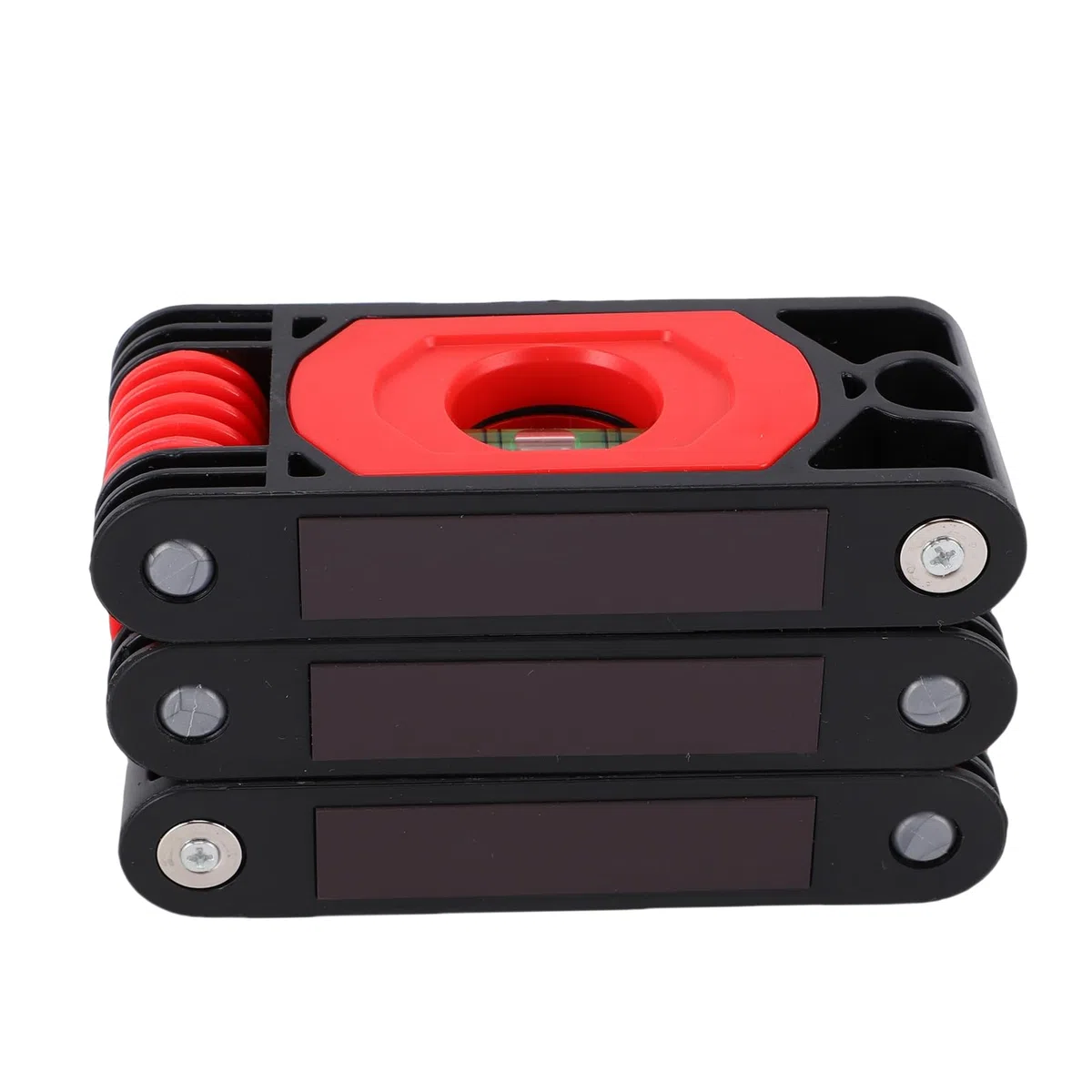 lyrlody Regla de Nivel Plegable, Herramienta de Múltiples ángulos ABS con Base Magnética y Viales de Burbujas para Proyectos de Plomería y Carpintería