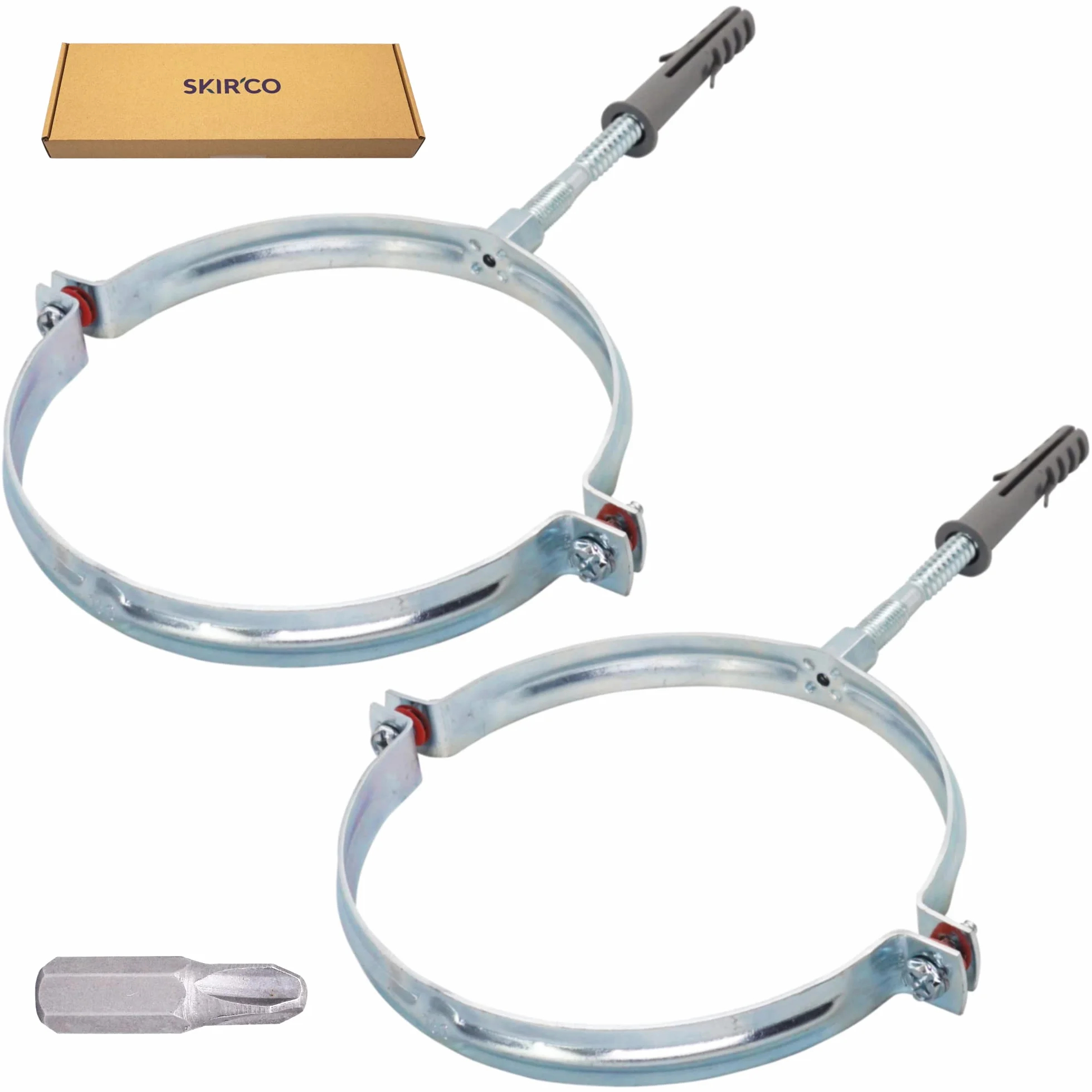 SKIR'CO (2 piezas) Soportes de tubería para tubos de 150 mm, soportes de tubería para montaje en pared y techo, abrazaderas de tubería