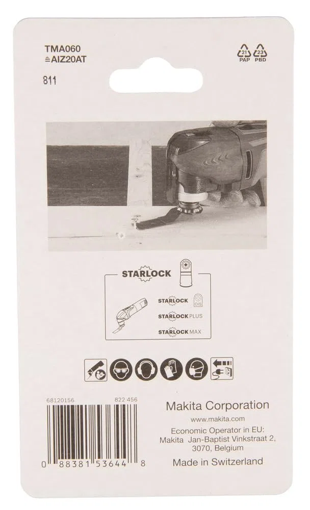 Makita B-64945 Hoja Starlock 23 TPI TC/HM TMA060 20 mm Metal