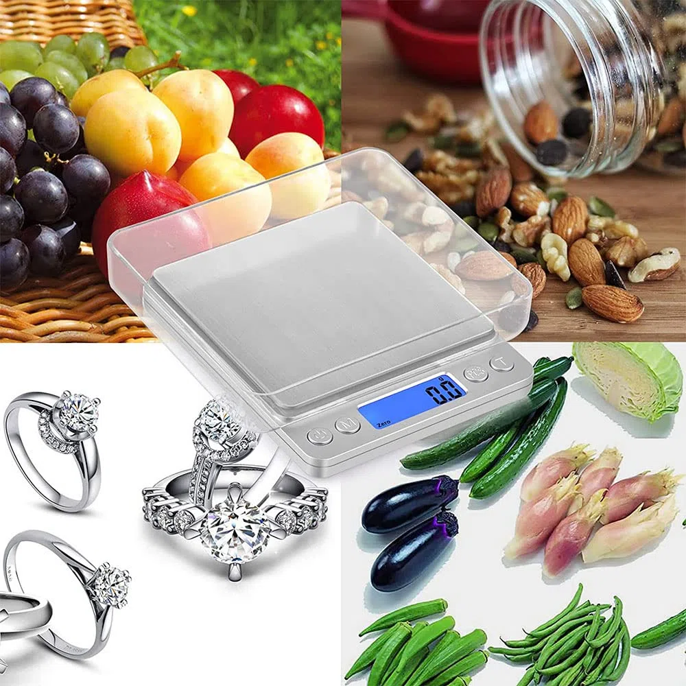 Balanza digital, Balanza de precisión / Balanza de letras / Balanza / Balanza de oro / Balanza de bolsillo, Muy cerca, Despertador profesional fácil, Balanza de bolsillo, 1000 g / 0.1 g