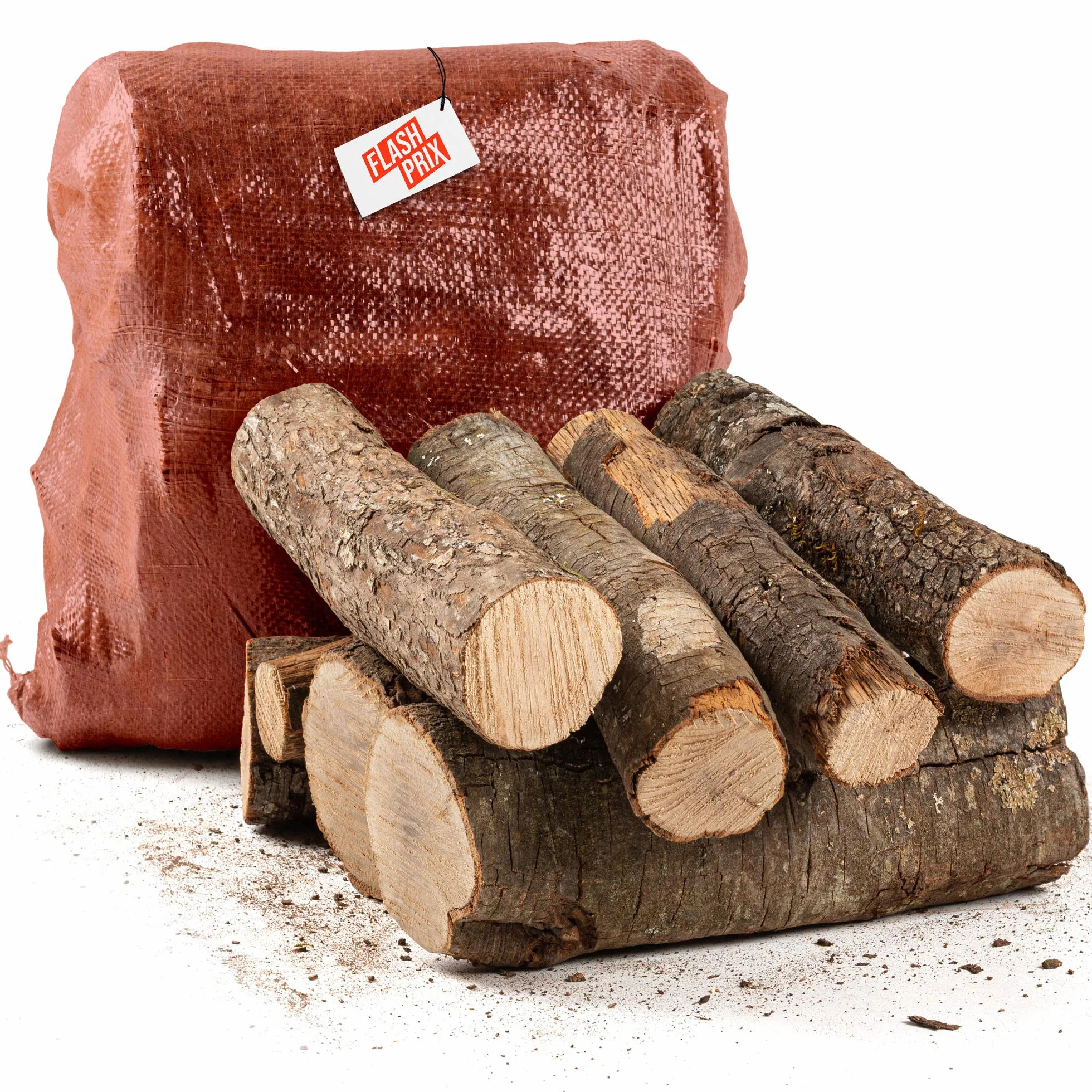 8kg de Leña de Encina Ecológica Cortada en Troncos Medianos para Uso en Barbacoa, Chimenea, Caldera y Estufa (8Kg Leña de Encina)