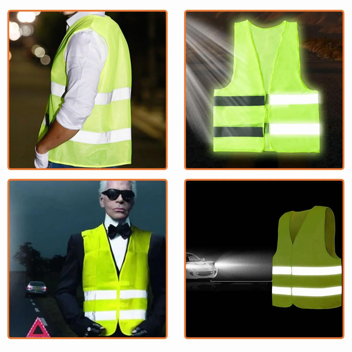 Chaleco Reflectante,10 PCS Chaleco de Seguridad,Chaleco de Seguridad de Alta Visibilidad,Amarillo Fluorescente,para Correr Moto Bicicleta de Seguridad Unisex