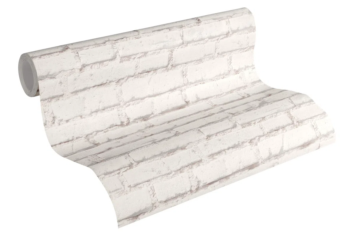 A.S. Création Papel Pintado Efecto Piedra Elements Papel pintado tejido no tejido 10.05 m x 0.53 m Blanco Gris Fabricado en Alemania 319431 31943-1