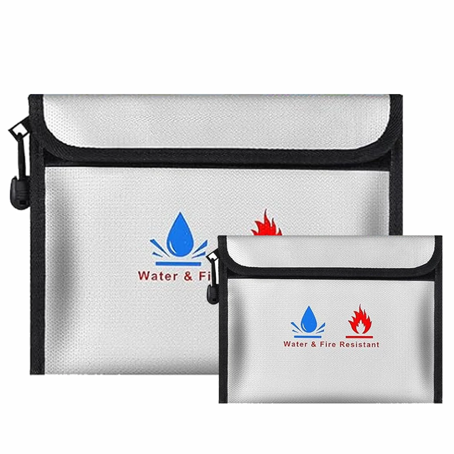 Bolsa de Documentos ignífuga, Bolsa de Almacenamiento de Seguridad ignífuga e Impermeable de 23.4x18.1cm y 20.4x13.4cm Pulgadas, Puede Proteger Objetos de Valor, pasaportes, Documentos, Dinero, Joyas