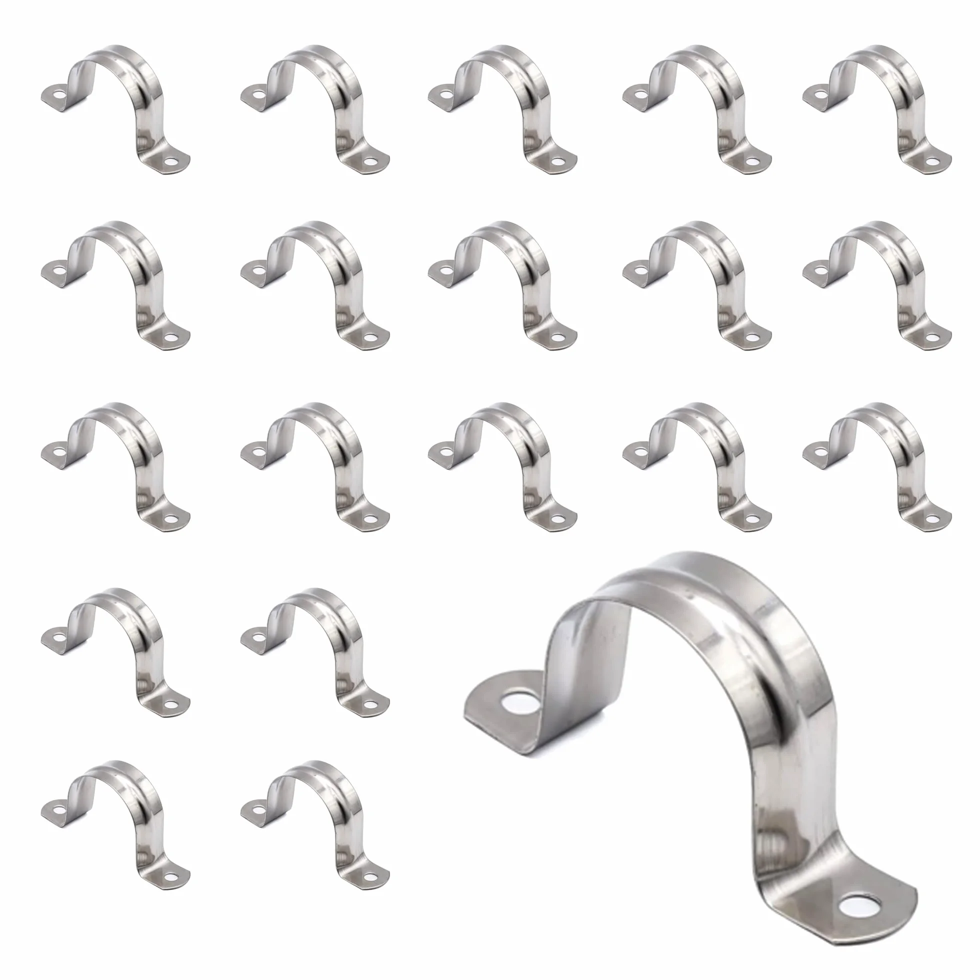 DOJA Barcelona Abrazaderas Metalicas Para Tubos en U 40mm Pack 50 Soporte Fijacion