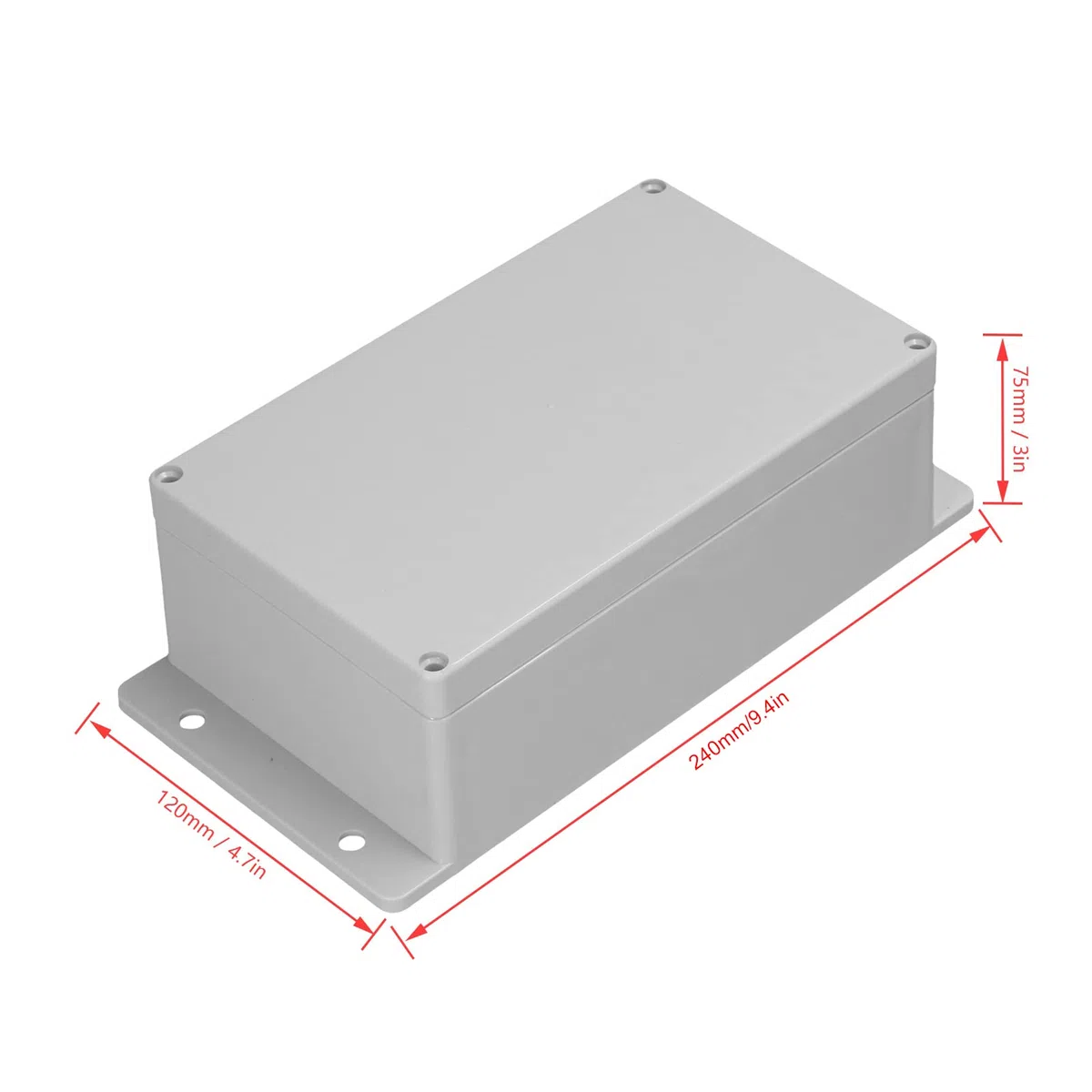 Tyenaza Caja de conexiones, Caja de conexiones eléctricas, Caja de alimentación impermeable Caja de conexión eléctrica ABS para exteriores(200 x 120 x 75 mm)