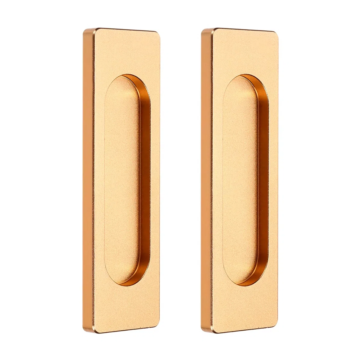 QUARKZMAN 2 Piezas Tiradores Autoadhesivos Para Puertas Corredizas 4 Pulgadas Tiradores Empotrados Rectangulares De Aleación De Cristal Ventanas Cajones Armarios Tocadores Dorado Mate