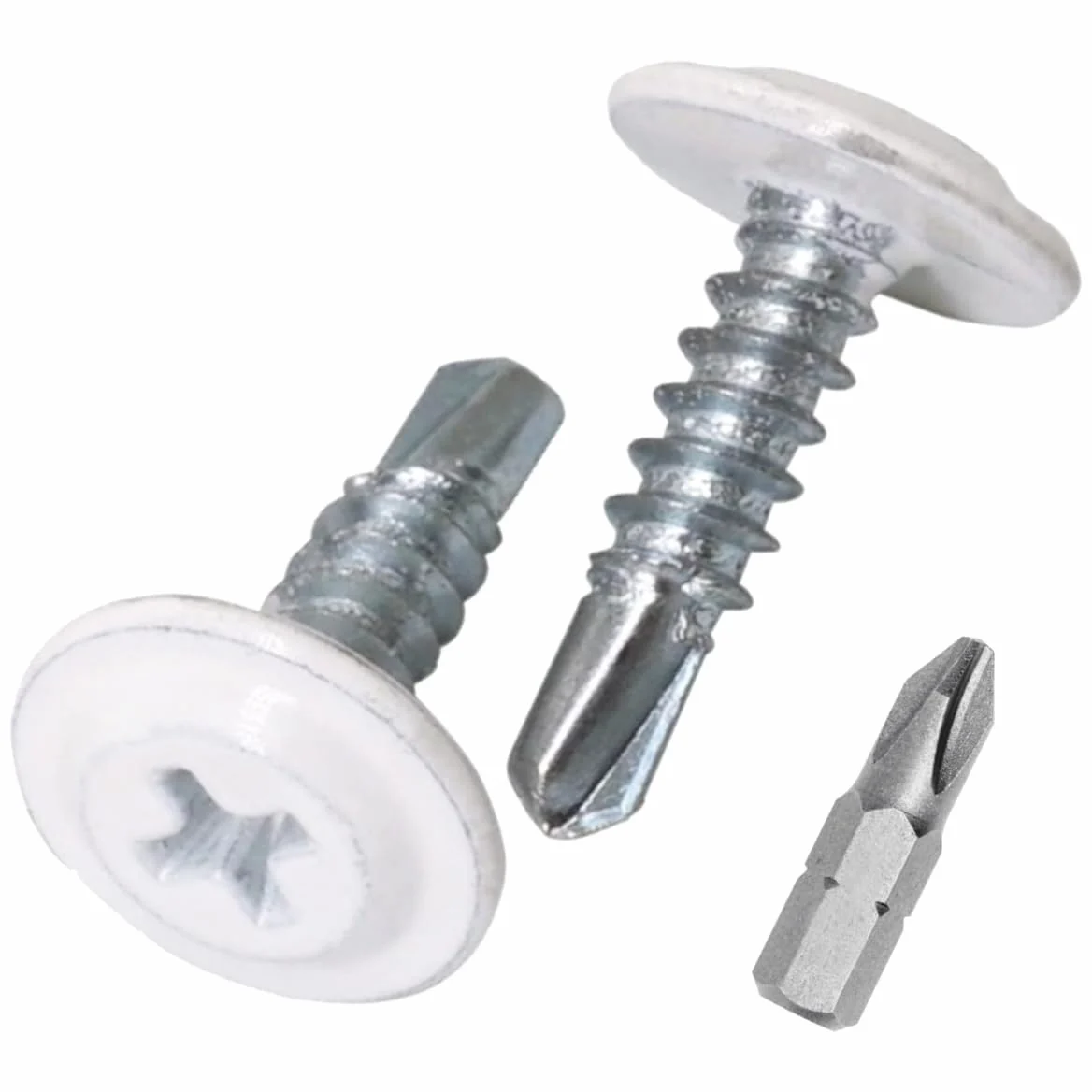 SKIR'CO - Tornillos autoperforantes (50 unidades, 4,2 x 16 mm, cabeza de armadura modificada Phillips, tornillo de chapa metálica, cabeza de oblea (50, blanco puro RAL 9010)