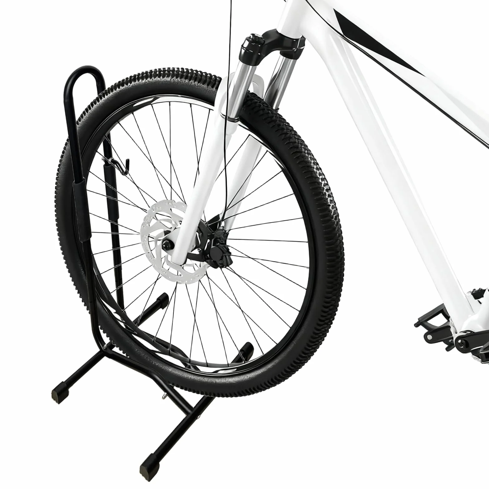 Soporte para Bicicletas con Gancho, Suelo Aparcamiento para Bicicletas, Fácil de Montar, Soporta Hasta 20 kg, Aparcar De Acero, Interior y Exterior, para Casa, Garaje Almacenamiento