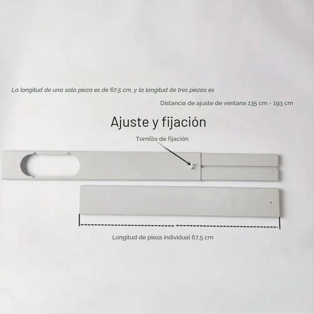 3 unidades de placa de kit de ventana portátil ajustable para accesorios de aire acondicionado, accesorio de ventana de aire acondicionado - 55 cm