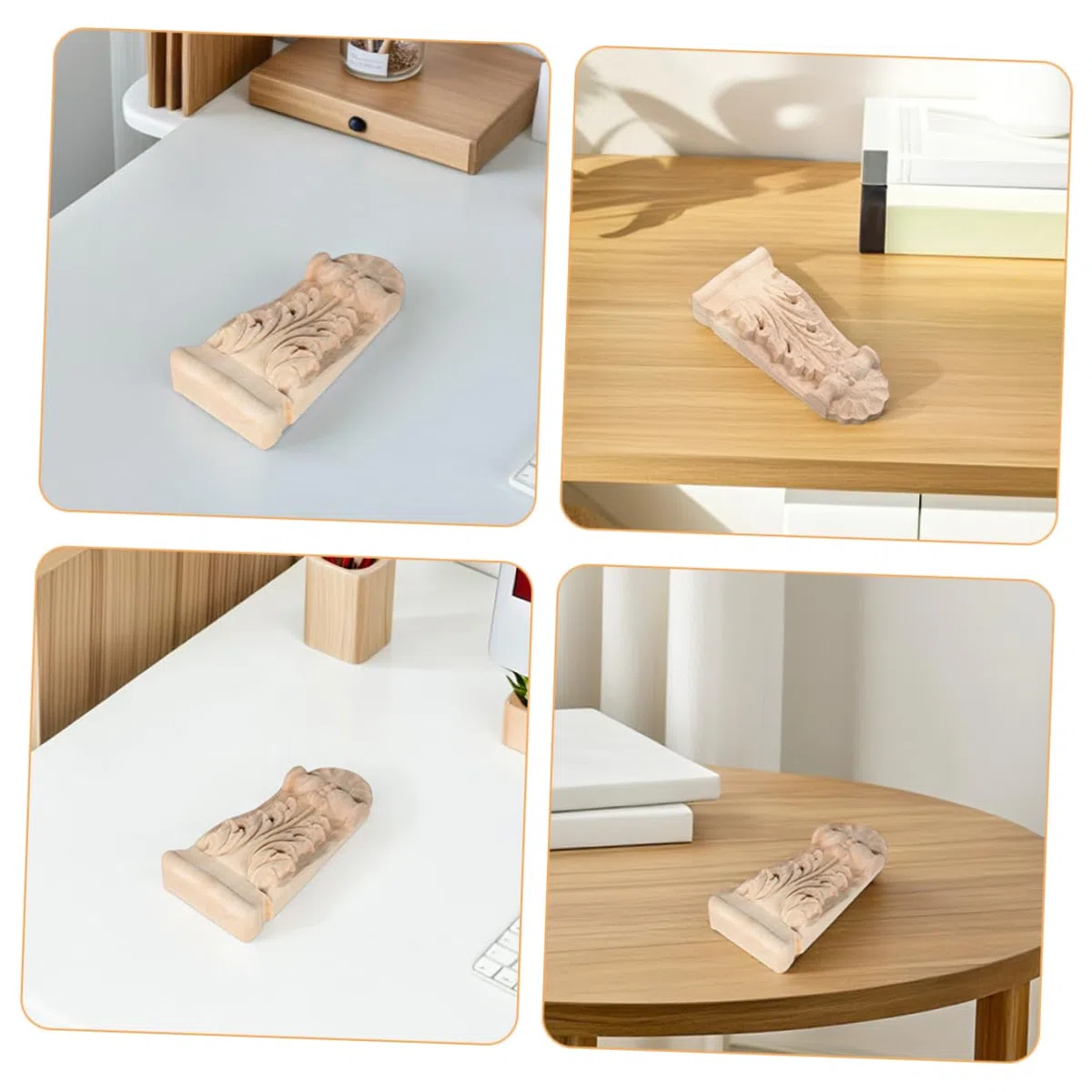 NUOBESTY 2 Piezas Ménsula De Capitel De Madera Tallada Decoración Europea Para Muebles Apliques De Madera Para Esquinas De Estantes Para Decoración Del Hogar