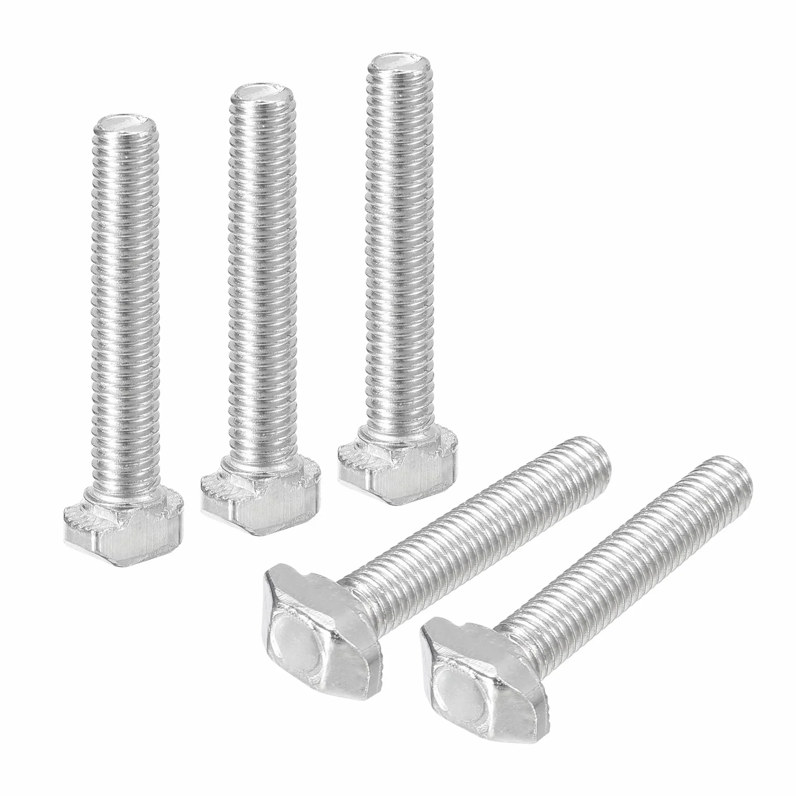 QUARKZMAN 40 Piezas Pernos de Ranura en T M5 x 30mm Perno de Cabeza de Martillo T para Perfil de Extrusión de Aluminio de La Serie 2020 Acero al Carbono Niquelado Plata
