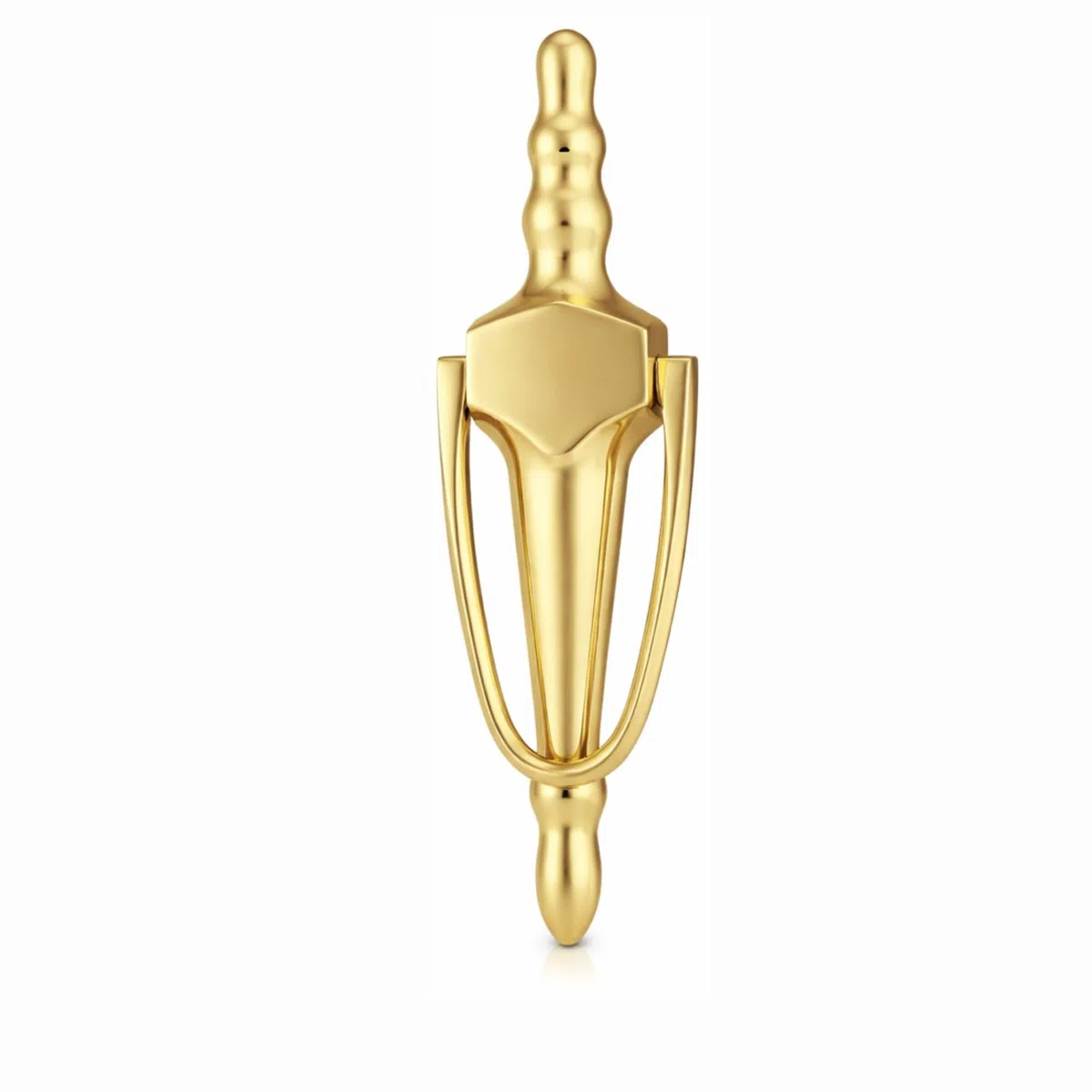 UAP Aldaba de puerta de 20,32 cm con perno delgado sólido (sin agujero) – Acabado dorado PVD con fijaciones a juego – Aldaba de puerta tradicional (PVD dorado)