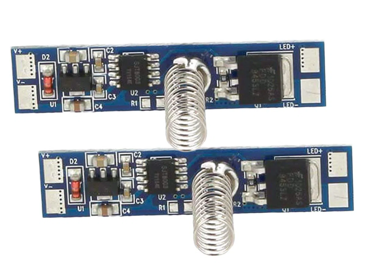 Interruptor LED Dimmer táctil de atenuación 12V 24V 4A con indicador LED azul para perfil de aluminio. (2 pieza)