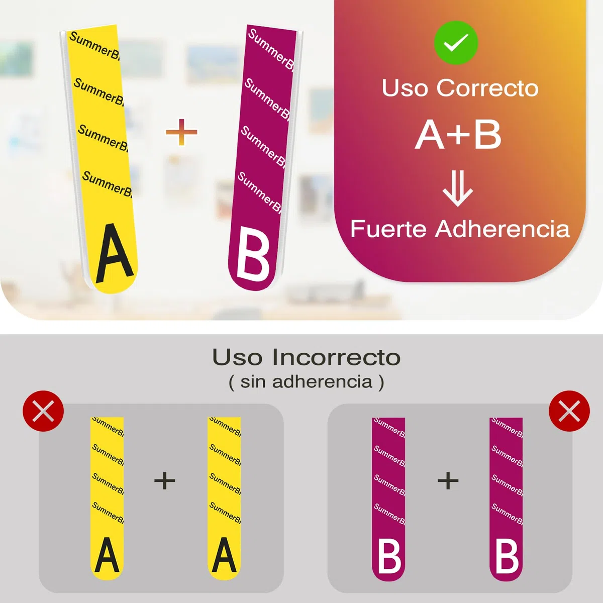 Summerbrite Tiras Adhesivas para Colgar Cuadros Sin Agujeros, 20 Pares (40 Tiras, Tamaño XL), Cuelga Cuadros Sin Clavos, Soporta 6,8 Kg, Sin Residuos, Ideal para Marcos, Decoraciones de Pared