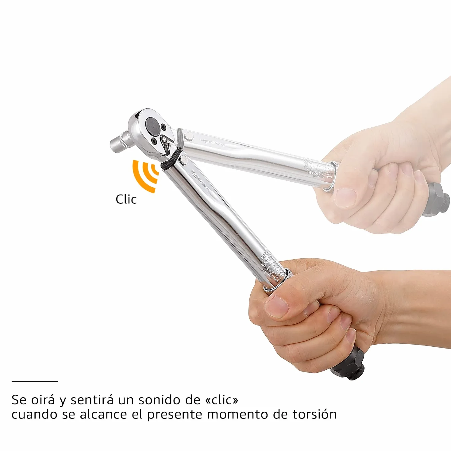 Amazon Basics Llave de trinquete dinamométrica de 1/4 pulgadas , 3.95-22.5 Nm, 35-200 in.-lb