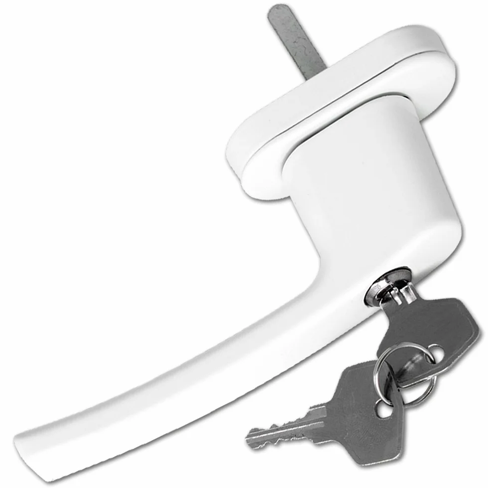 TecTake Manilla con cerrojo para ventana Tirador Pomo + llaves - varias cantidades - (2 Piezas)