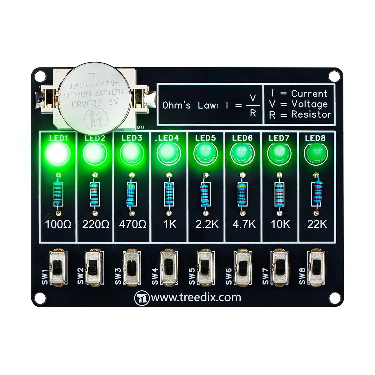 Treedix Kit de práctica de soldadura, tablero de soldadura de circuito de aprendizaje de proyectos electrónicos de bricolaje, tablero de aprendizaje de resistencias, kit de soldadura para aprender