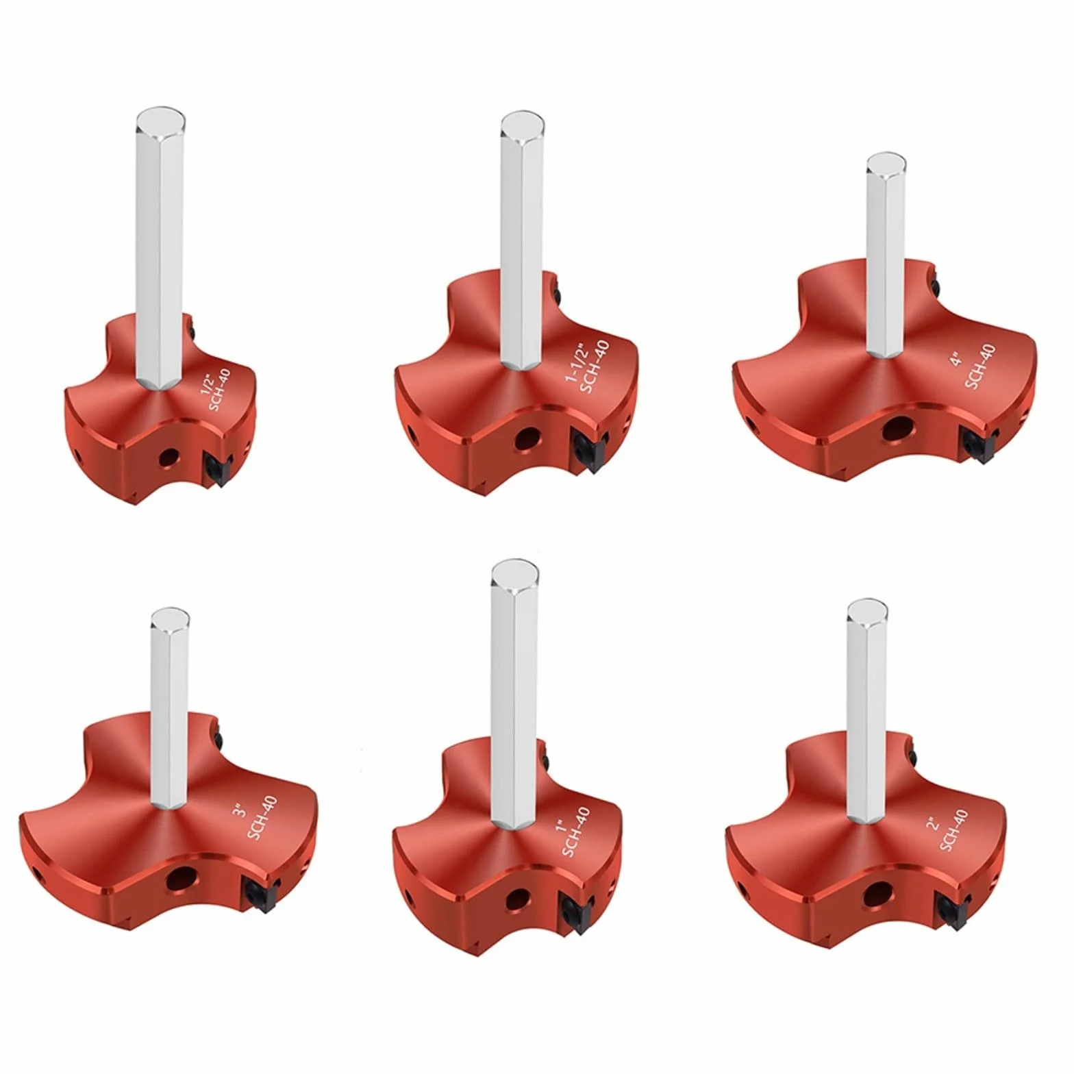 Herramienta de escariador de tubería de PVC de triple hoja, para accesorios de programación 40/CPVC/ABS, cuerpo de aleación de aluminio, eje de acero inoxidable, compatible con portabrocas