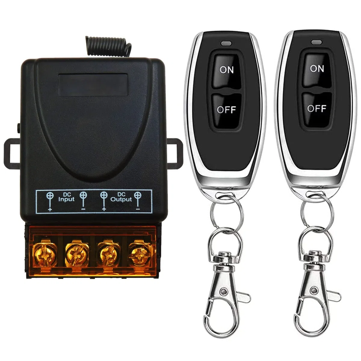 DieseRC Interruptor de Mando a Distancia Inalámbrico de 433Mhz Control de Radio DC 12V 24V 36V 48V 12V-75V 40A Receptor de Relé y Transmisores para Iluminación Bomba de Agua Electrodomésticos