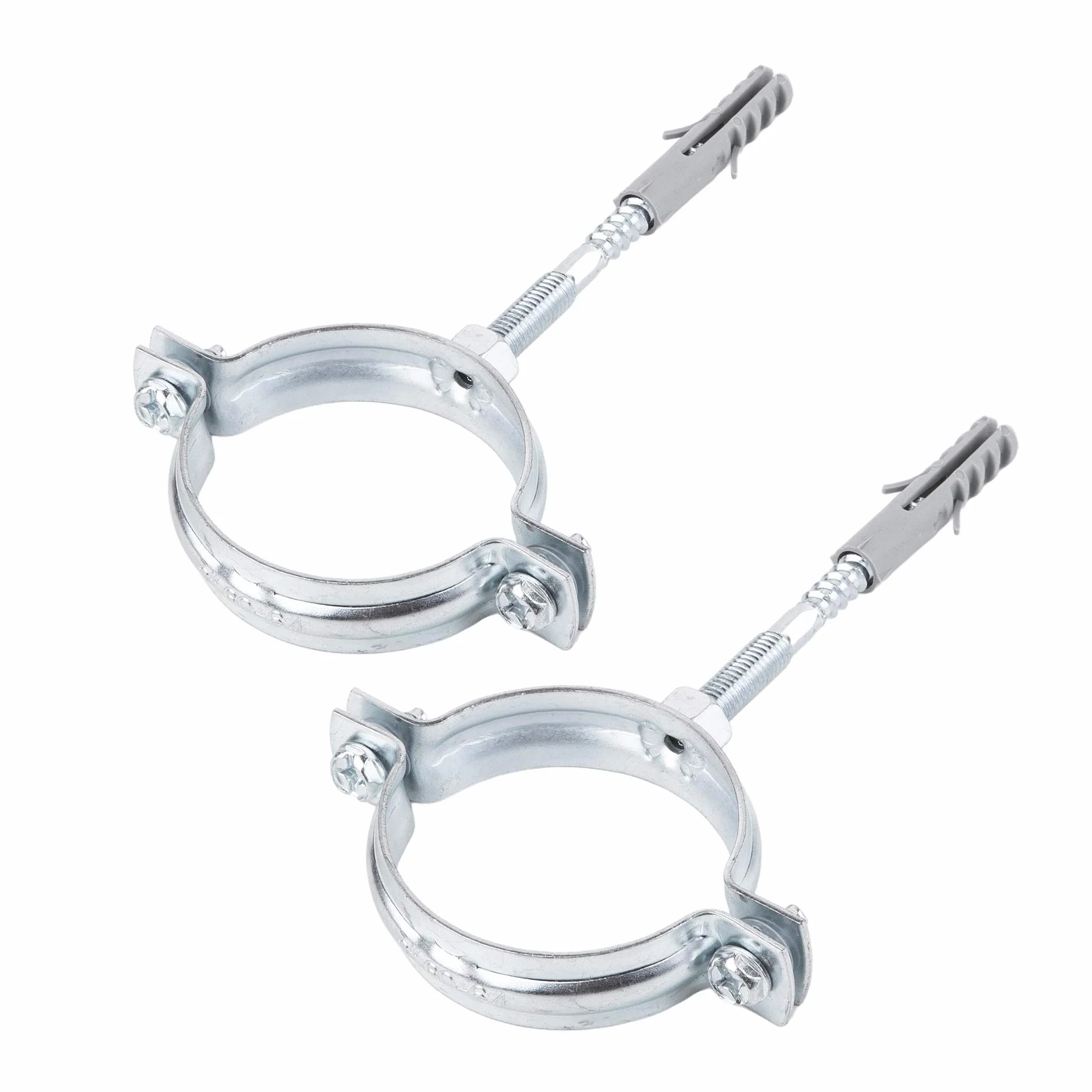 (Paquete de 2 uds.) Soportes metálicos para tubos Clips Abrazaderas para tubos Ø 60-64 mm (2)