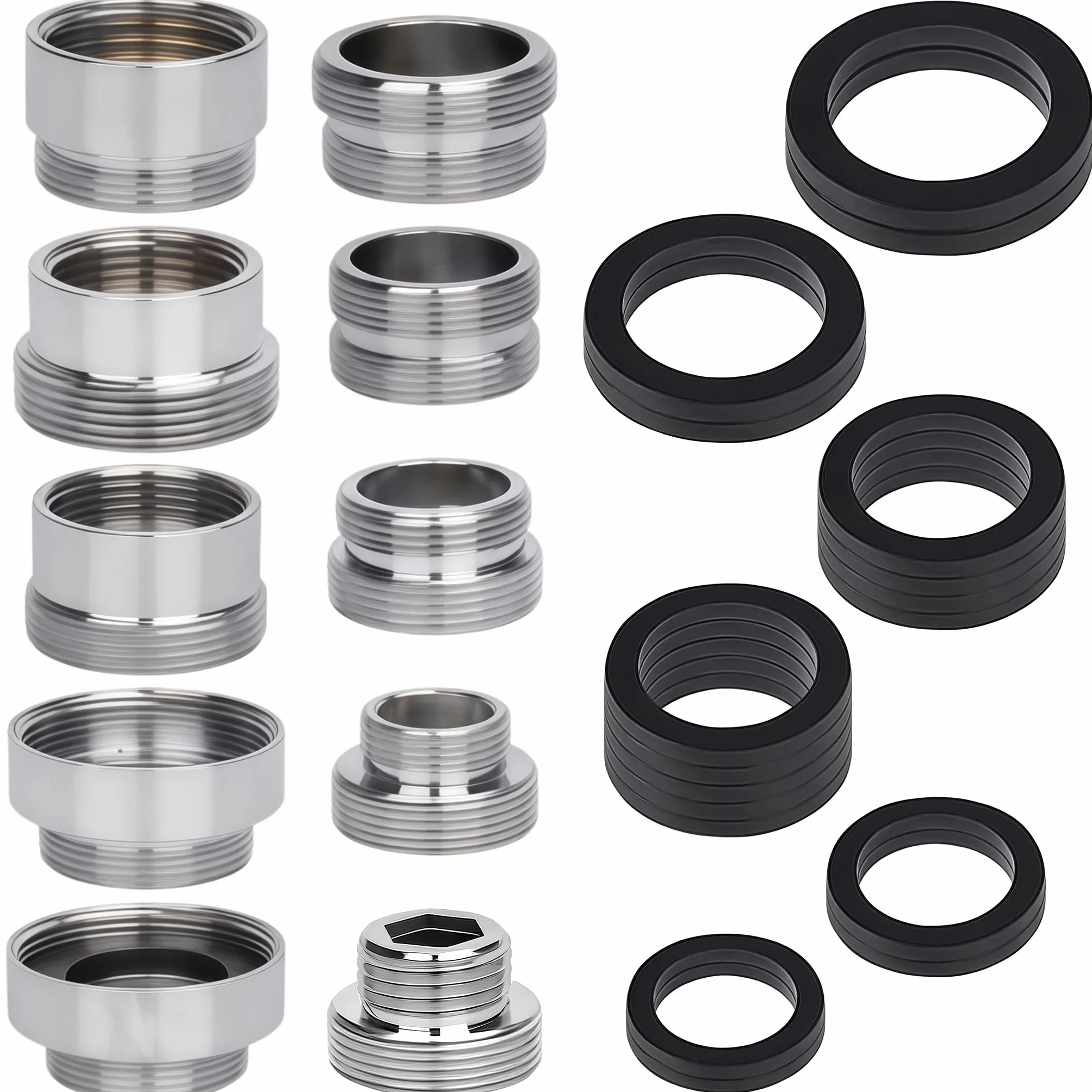 Juego de 10 Adaptadores Universales para Grifo de Latón, Roscas Macho/Hembra, para Manguera de Jardín, Perlizador, Fregadero y Cocina, Estanco y Anticorrosión
