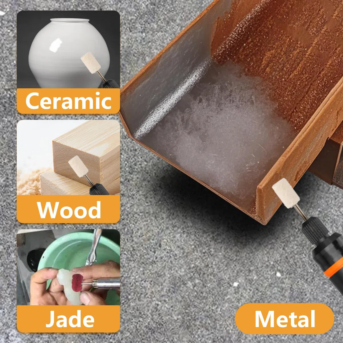 140 pz Rueda de pulido para Pulir,Juego de Ruedas Pulidoras,Lana Fieltro Pulido Taladro Amoladora Cepillos de Rueda,Accesorios de Pulidoras Ferramientas Rotativas Dremel con Mango para Joyería,Madera