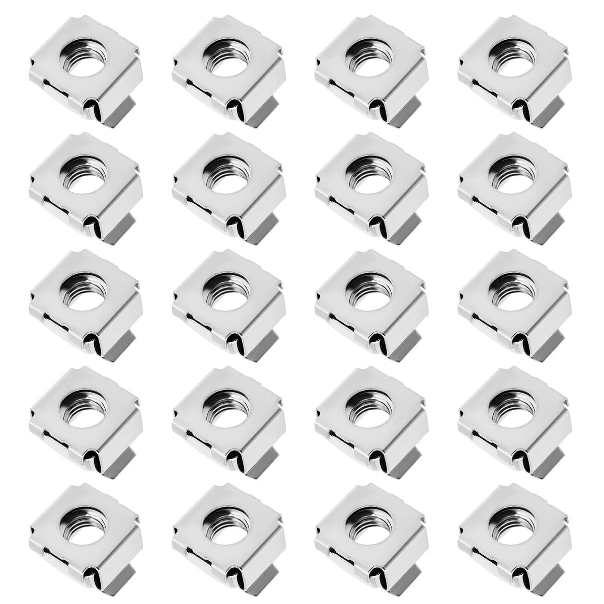 EMSea 20 Kit de Montaje Tuercas Enjauladas M8 de Acero Inoxidable 304 para Gabinetes de Red Gabinetes de Servidores Carcasas Electrónicas Y Bastidores Plateados