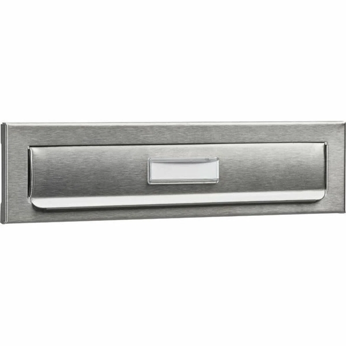 Burg-Wächter Panel empotrable externo de acero inoxidable con etiqueta de identificación, ranura para cartas, solapa para postes, Porta 791 Ni, 266 x 88 x 9 mm, plateado