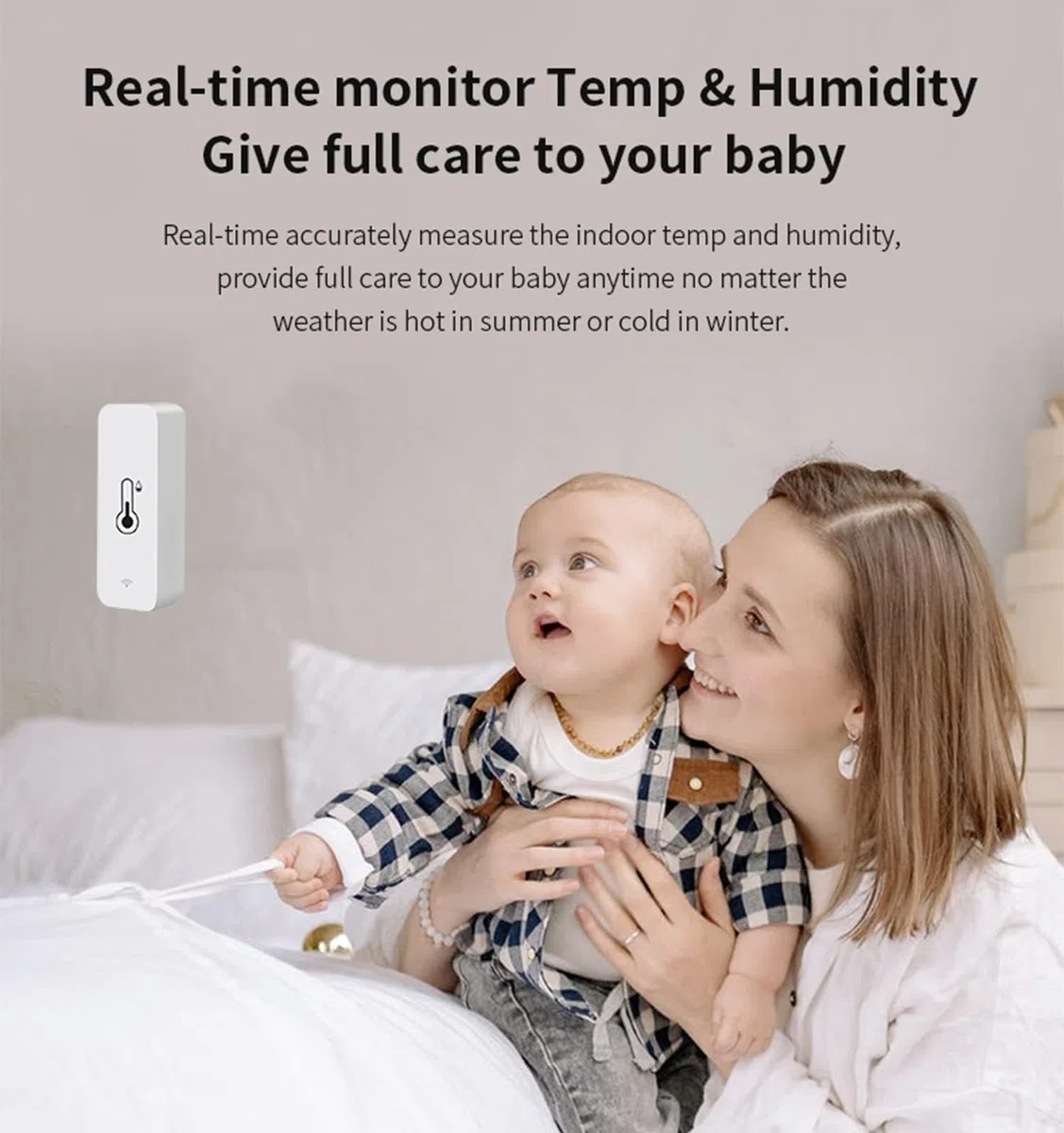 Monitor de temperatura de humedad WiFi: termómetro higrómetro inteligente para monitor remoto y alerta, termómetro interior de alta precisión con aplicación TUYA, compatible con Alexa (paquete de 1)