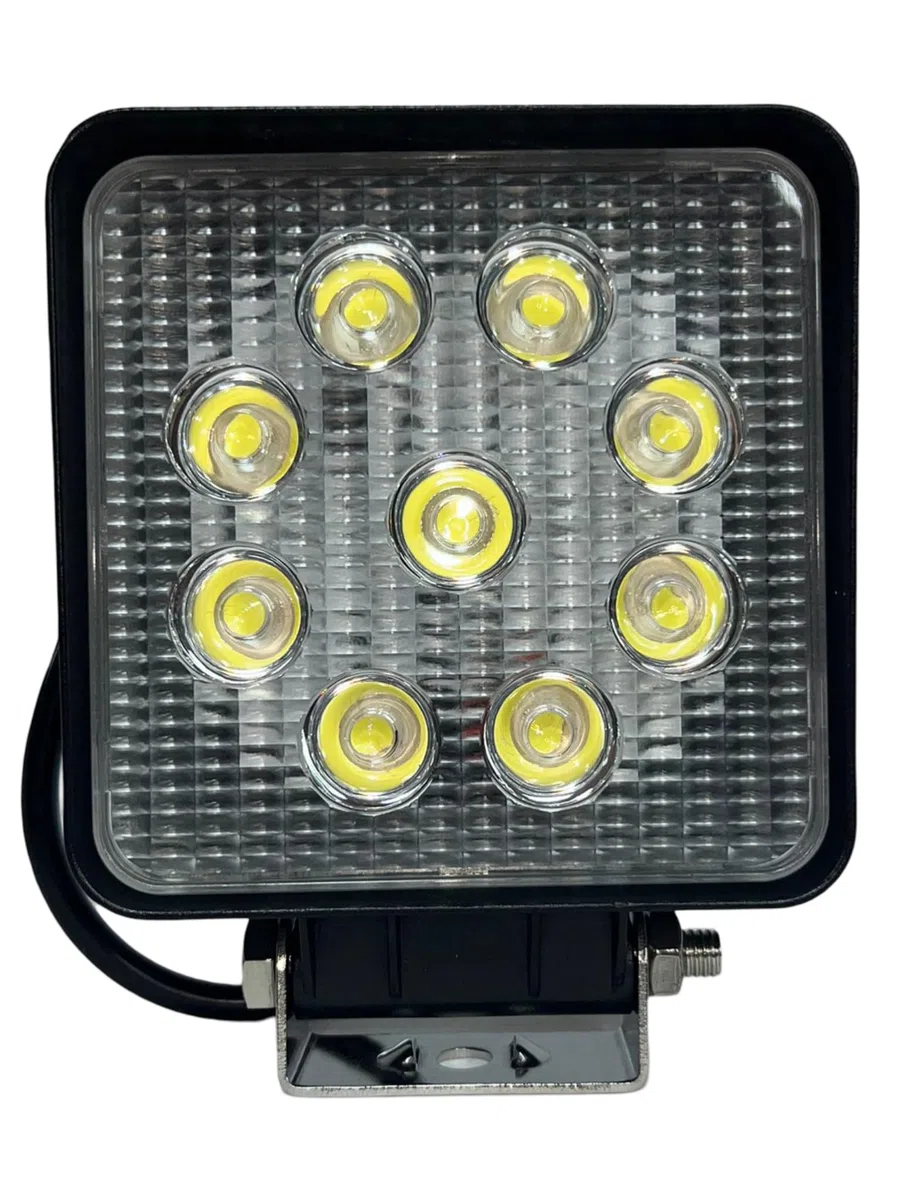 Faro de Trabajo LED Rectangular 27W, 9 LEDs 2160 lúmenes, IP68 Impermeable 10-30V | Lámpara de Trabajo para Off-Road, Tractor, Camión, 4x4, Coches | Foco Exterior 12V/24V, Luz Blanca, 30,000 horas