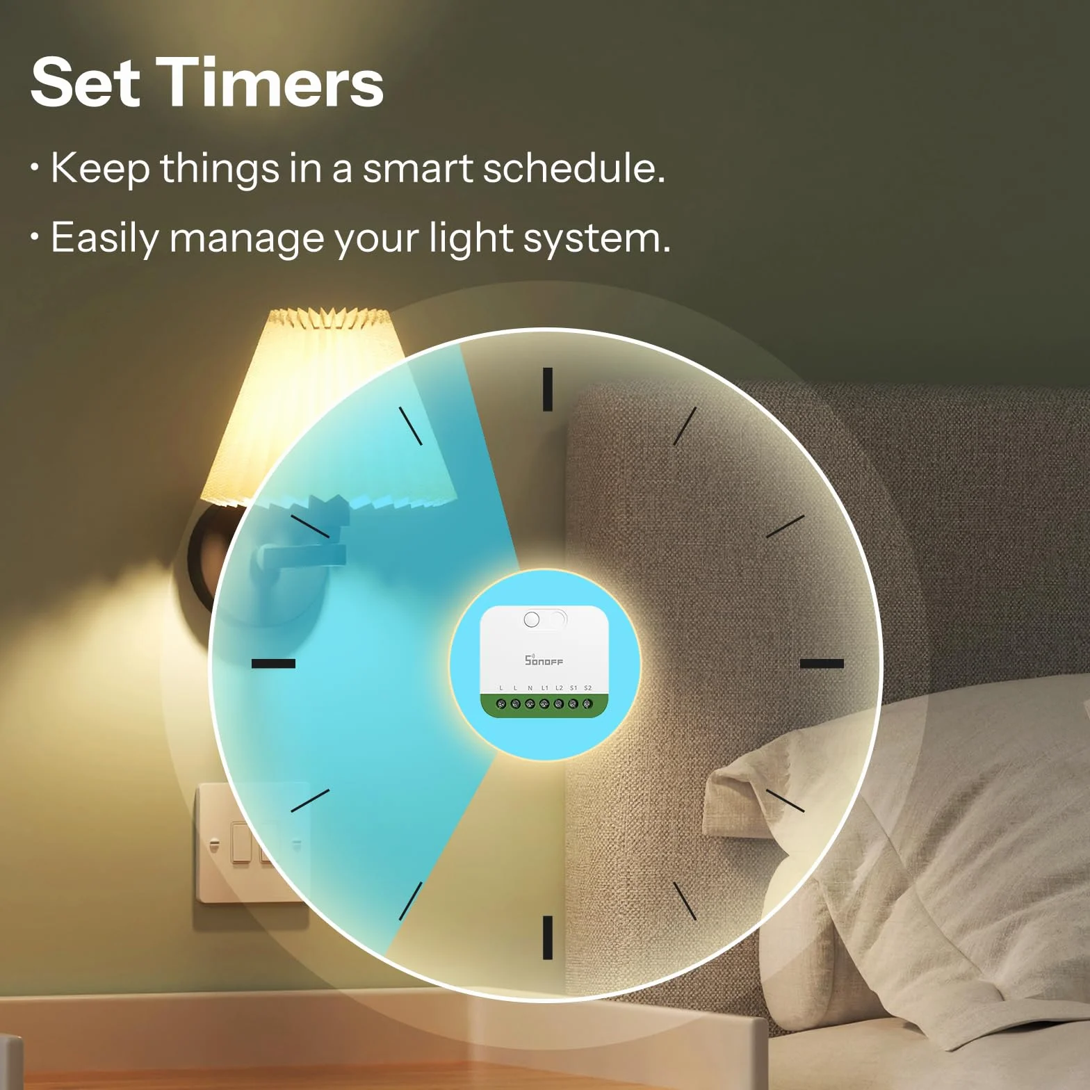 SONOFF MINI DUO (Matter a través de WiFi) Interruptor Inteligente WiFi de 2 Canales, Compatible con Matter, Carga Total de 16A, Compacto para Cajas Estándar, Control Remoto y Automatizado