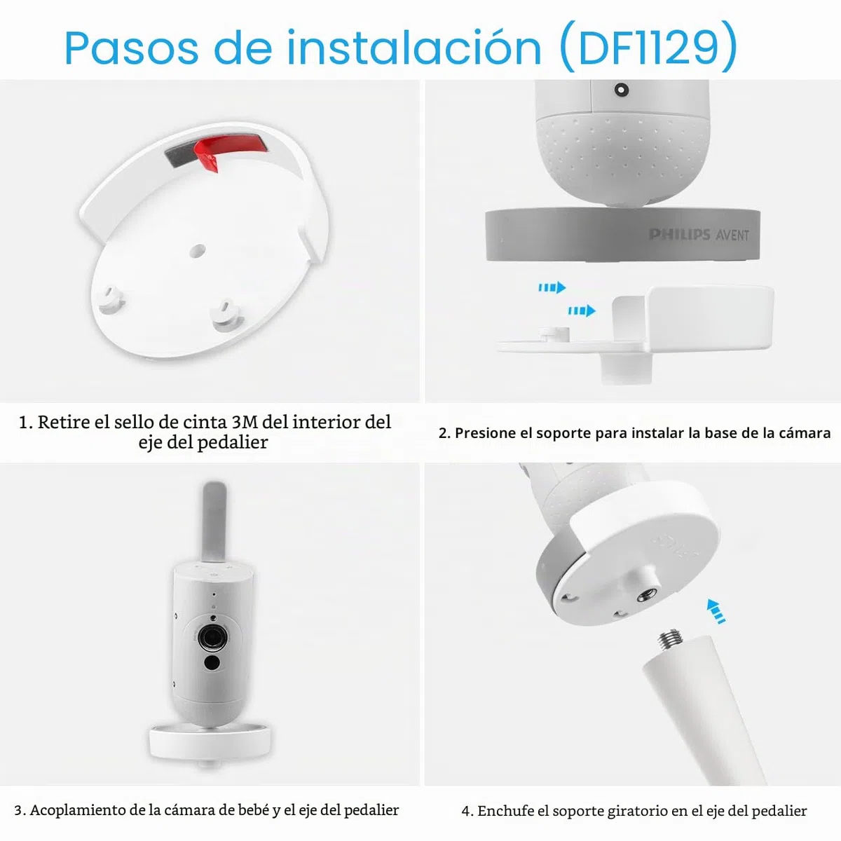 HOLACA Soporte flexible para vigilabebés de Philips Avent con vídeo y cámara modelo SCD923/26, SCD921/26, SCD643/26, SCD973/26, Soporte flexible